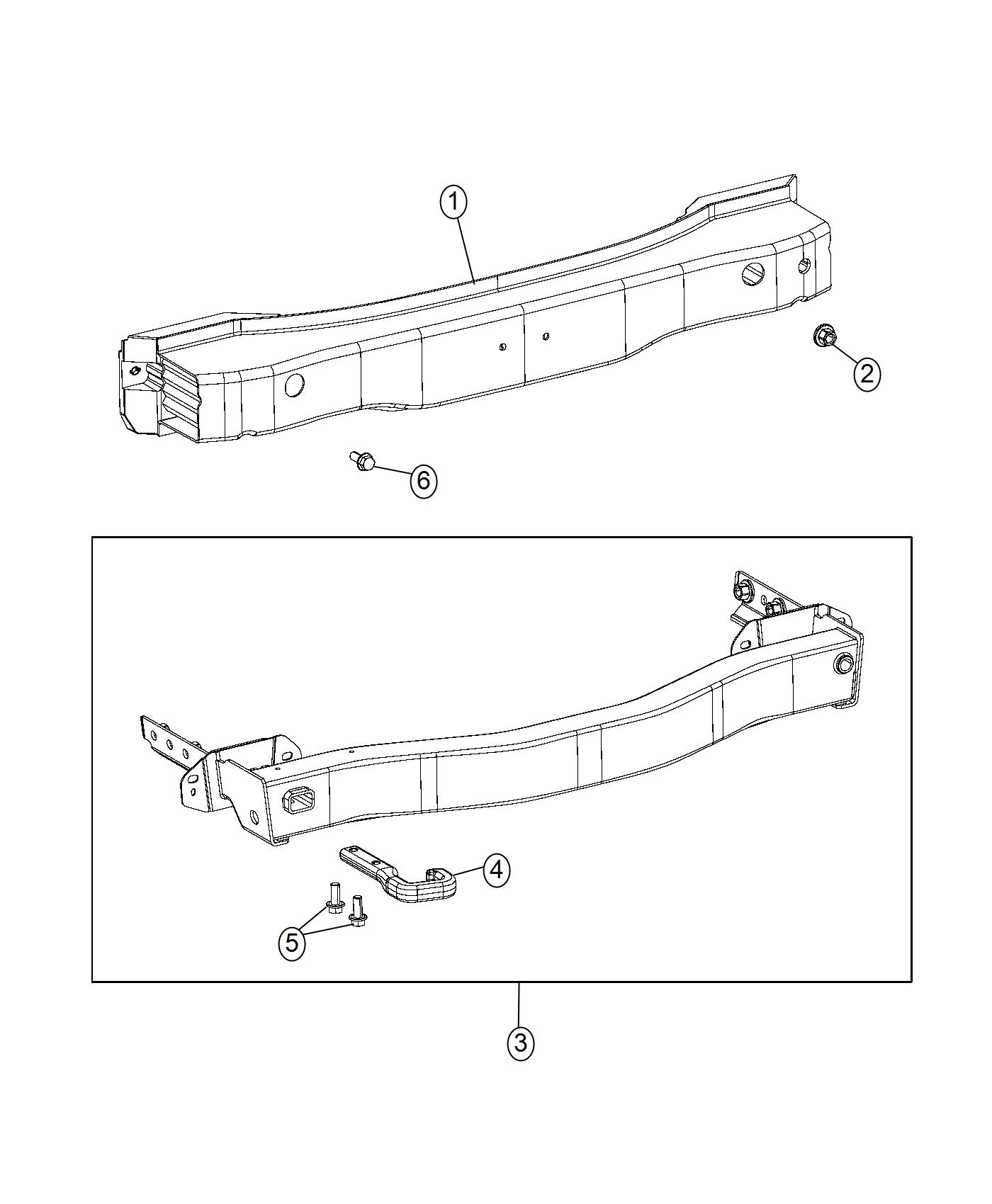 Tow Hooks and Hitches, Rear. Diagram