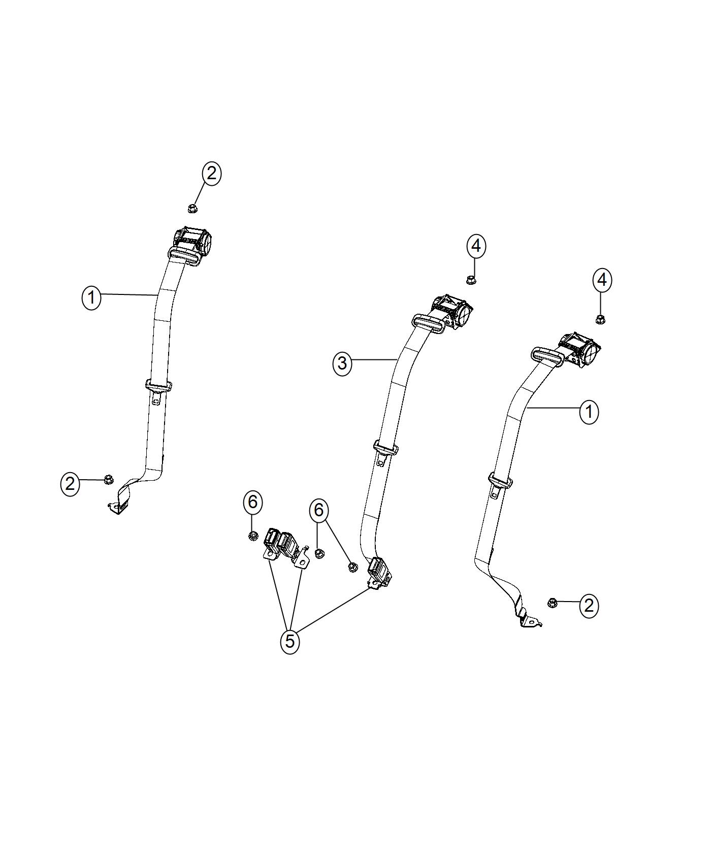 Diagram Seat Belts Rear. for your Chrysler