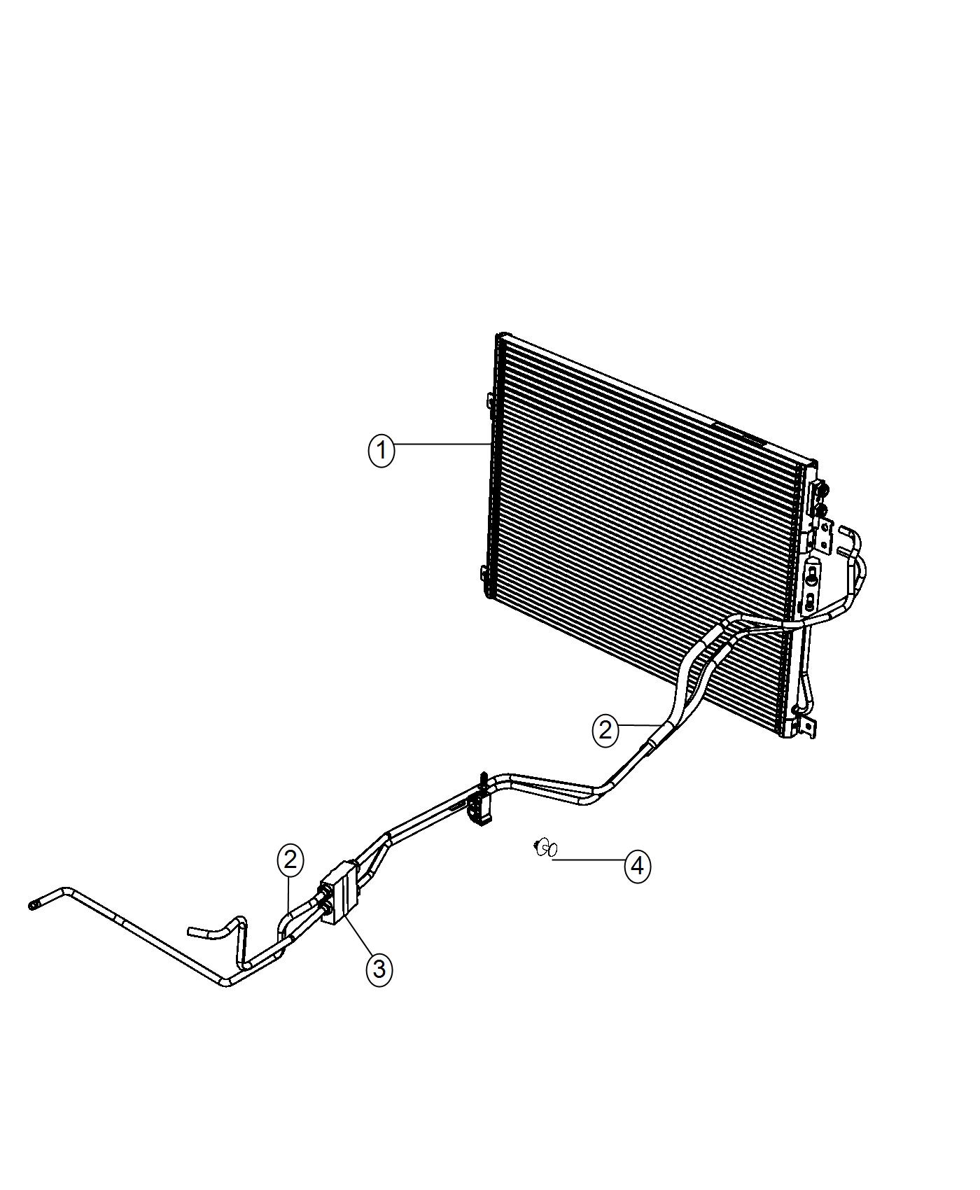 Diagram Transmission Oil Cooler and Lines. for your 2001 Jeep Grand Cherokee   