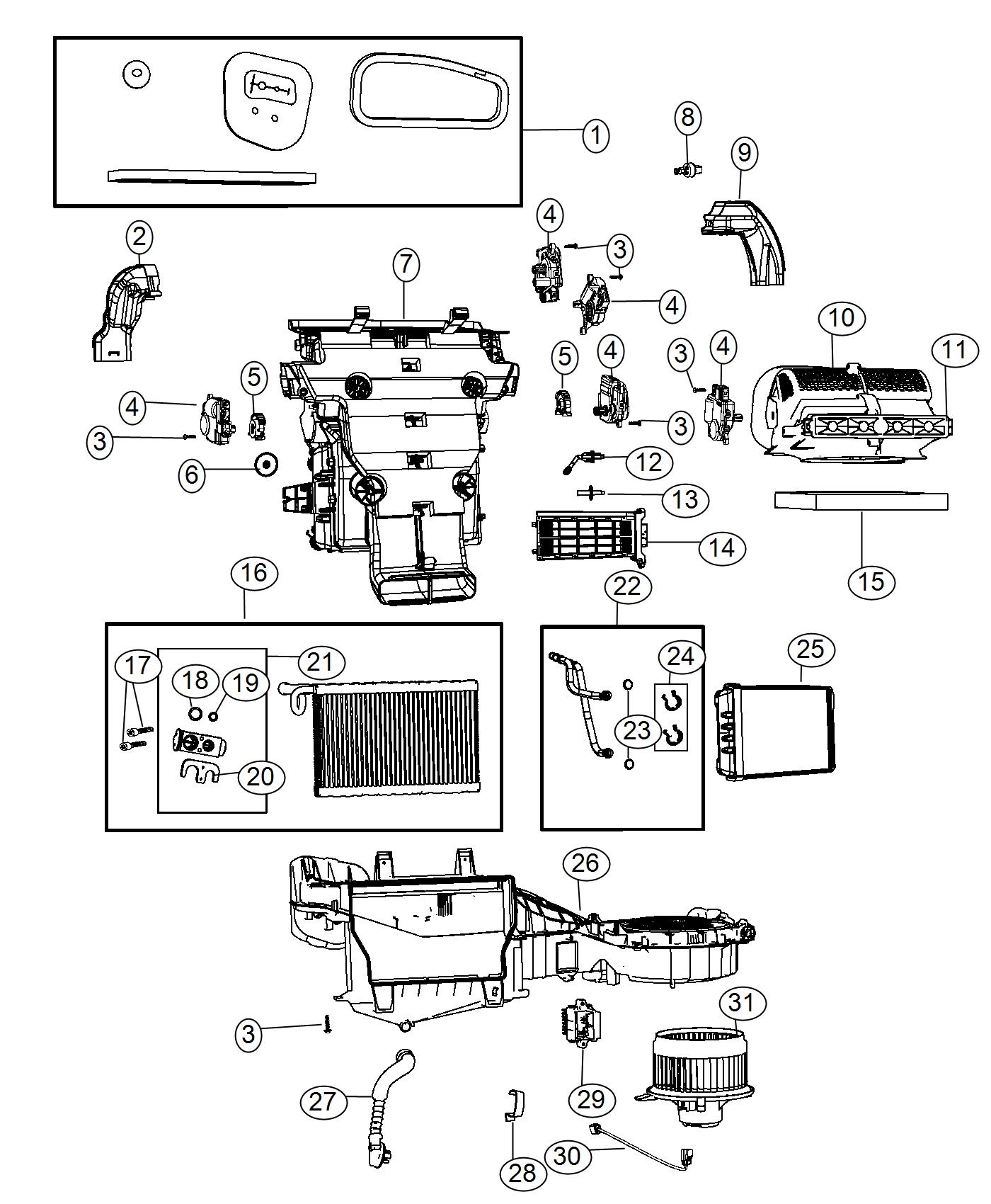 Diagram A/C and Heater Unit. for your Jeep