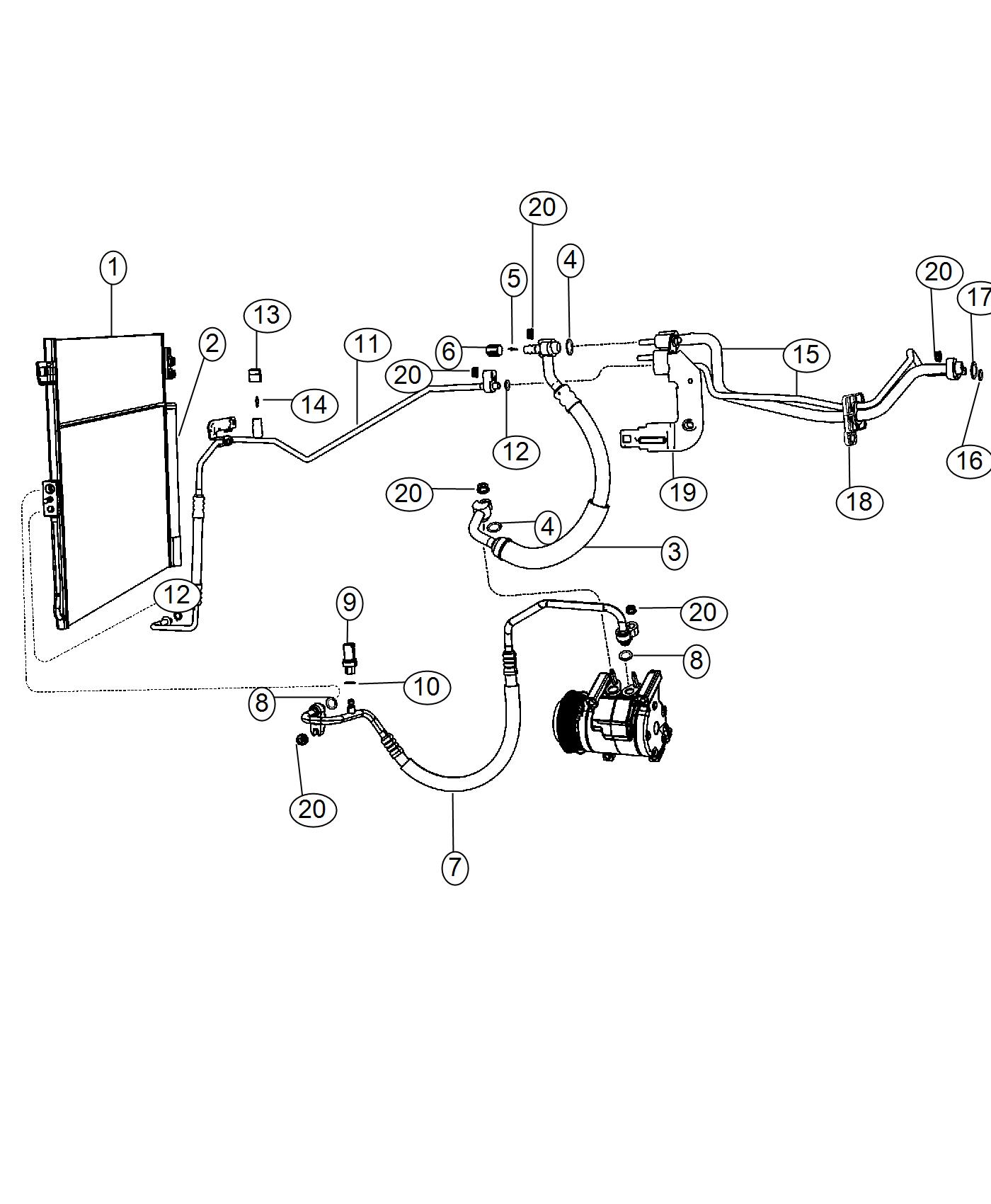 Diagram A/C Plumbing. for your 2000 Chrysler 300  M 