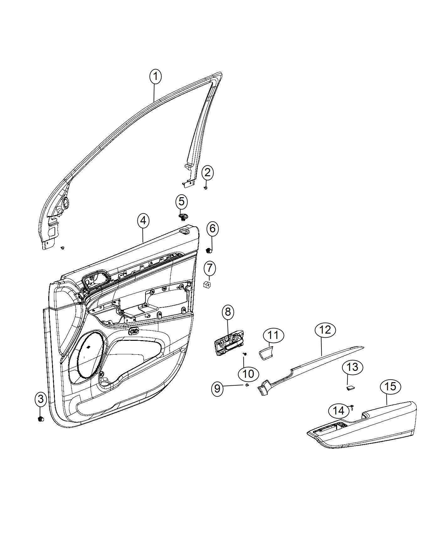 Diagram Front Door Trim Panels. for your 2007 Jeep Grand Cherokee   