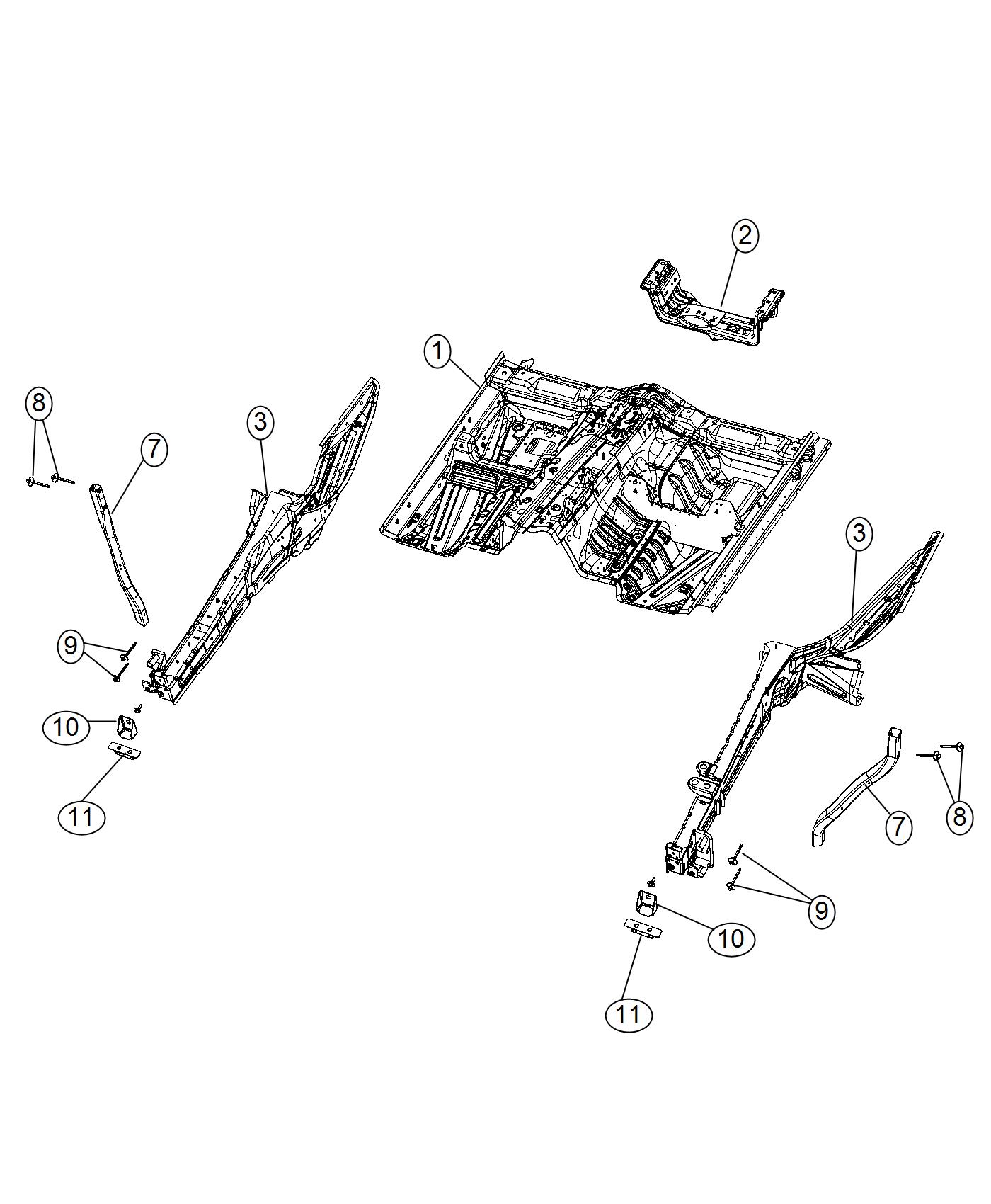 Diagram Front Floor Pan. for your Jeep Grand Cherokee  