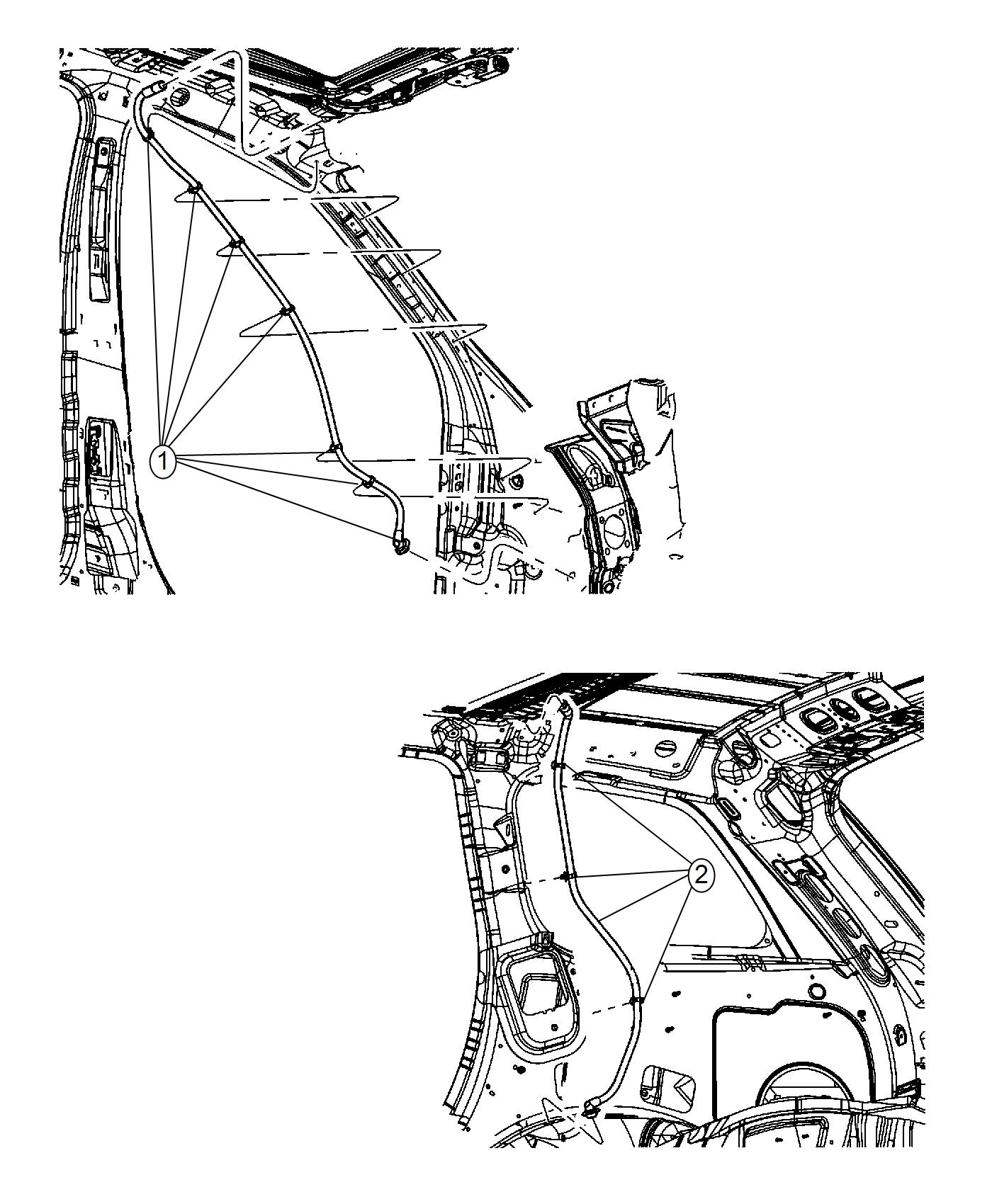 Sunroof Drain Hoses. Diagram