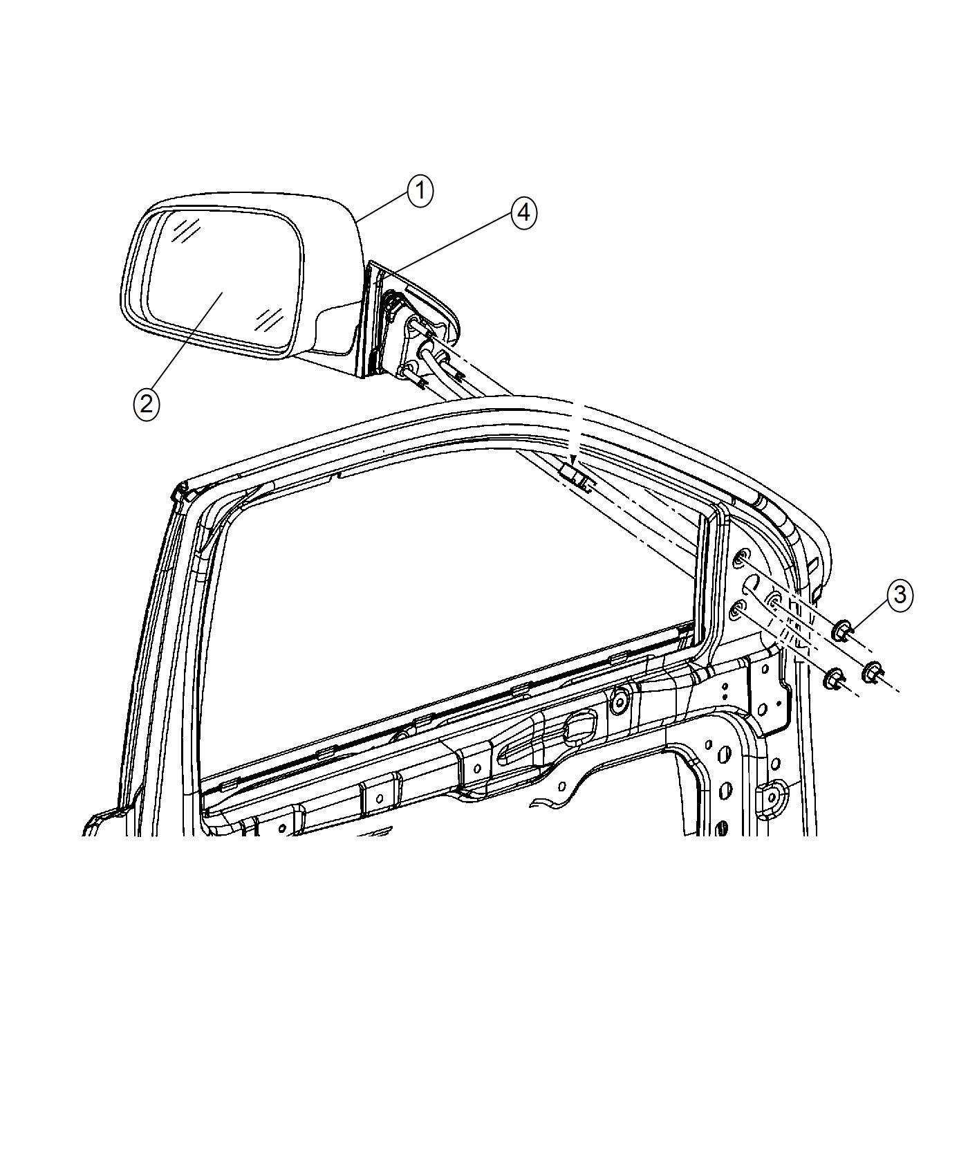 Diagram Mirror, Exterior. for your Dodge