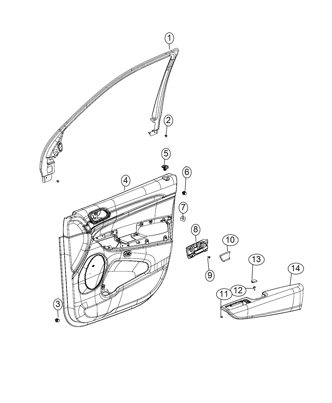 Diagram Front Door Trim Panels. for your Chrysler 300  M