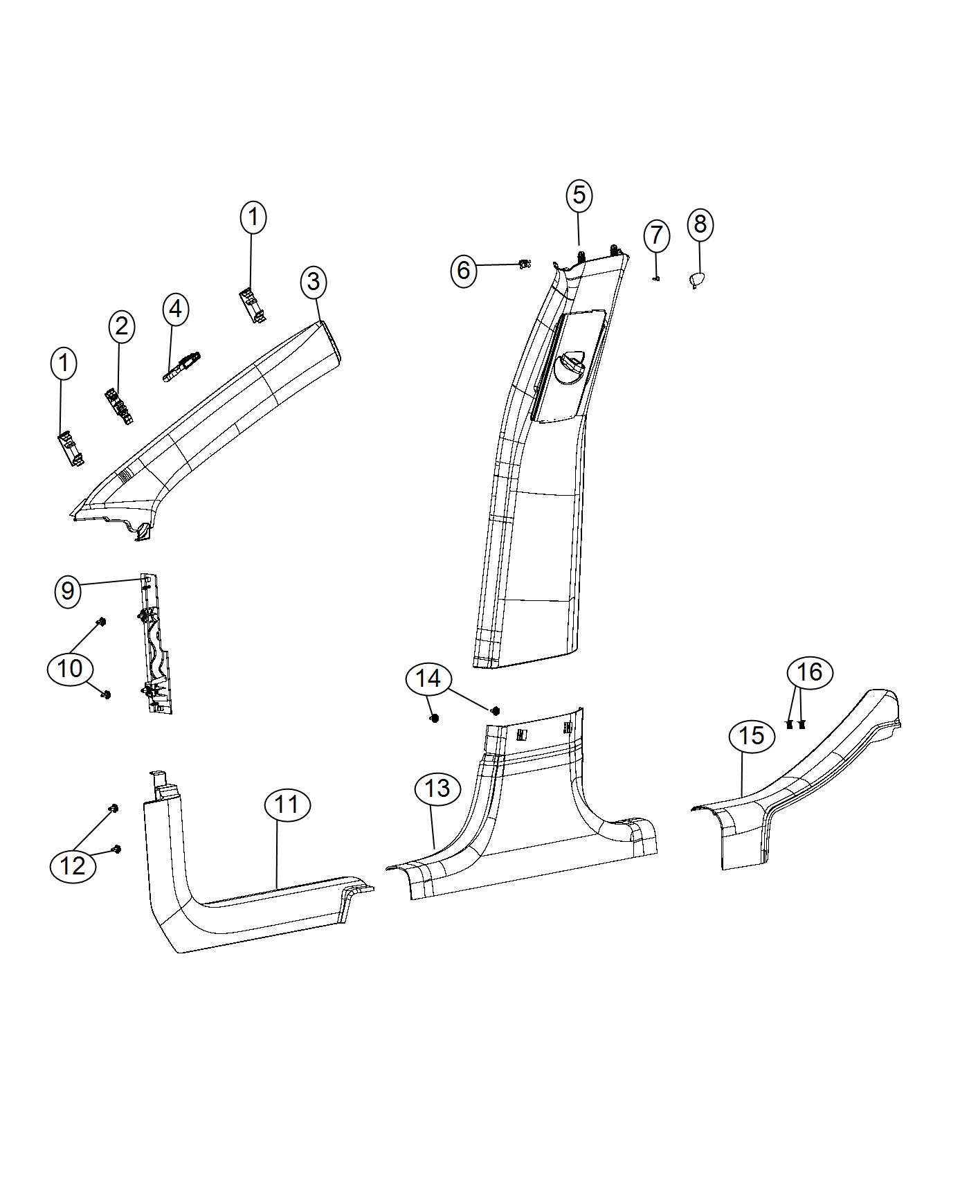 Interior Moldings and Pillars. Diagram