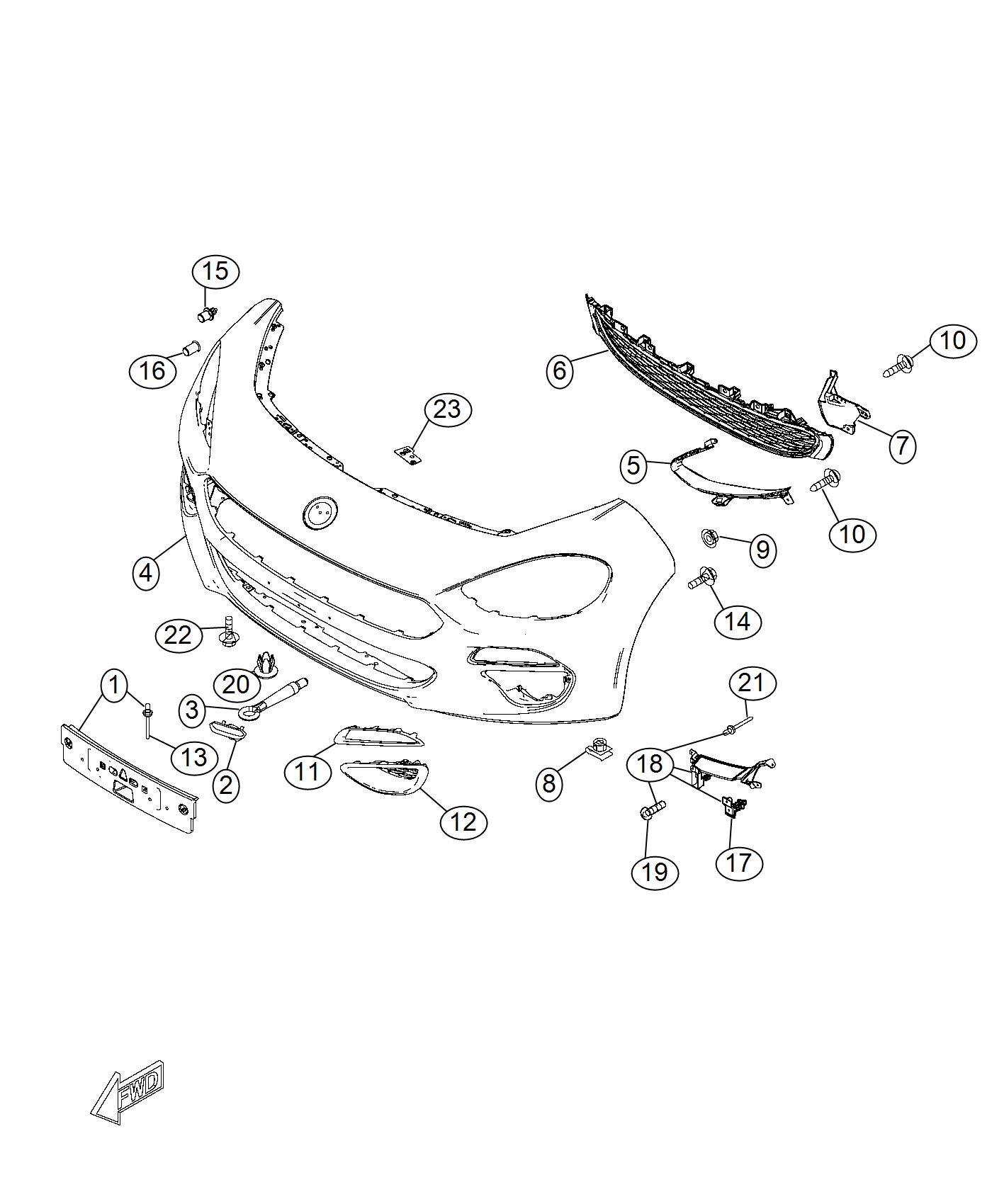 Diagram Fascia, Front. for your 2004 Chrysler 300  M 