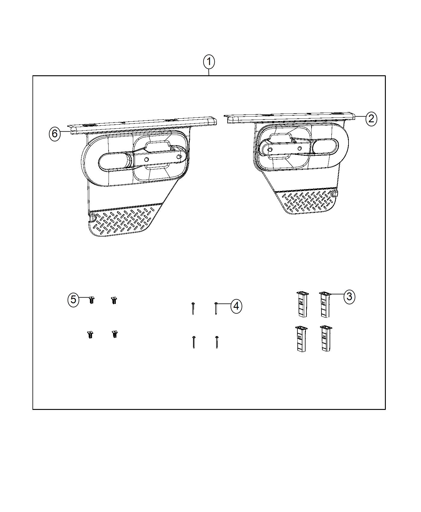 Diagram Door Kit, Rear Trim. for your 2016 Jeep Wrangler SAHARA  