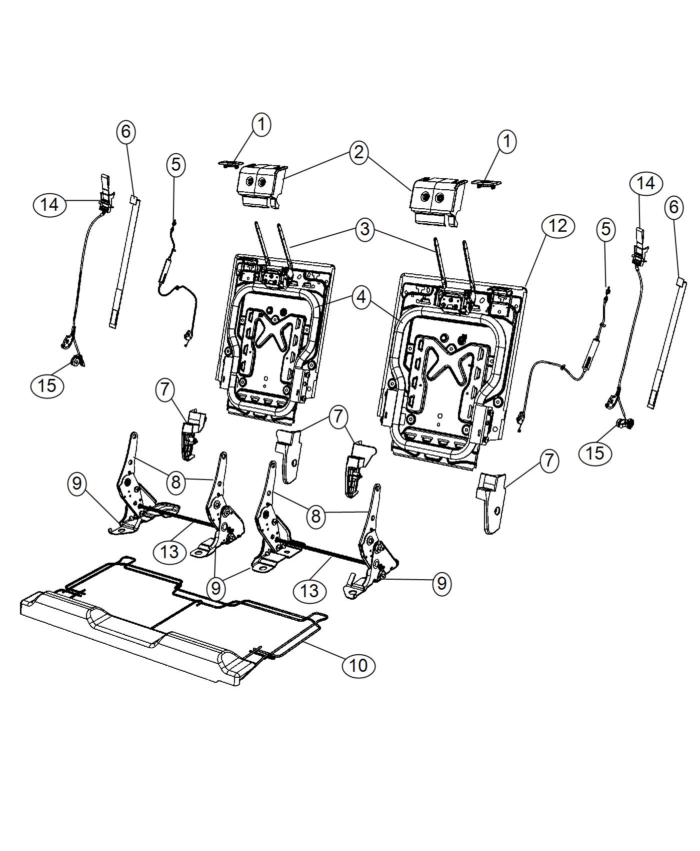 Diagram Third Row - 50/50. for your 2003 Chrysler 300  M 