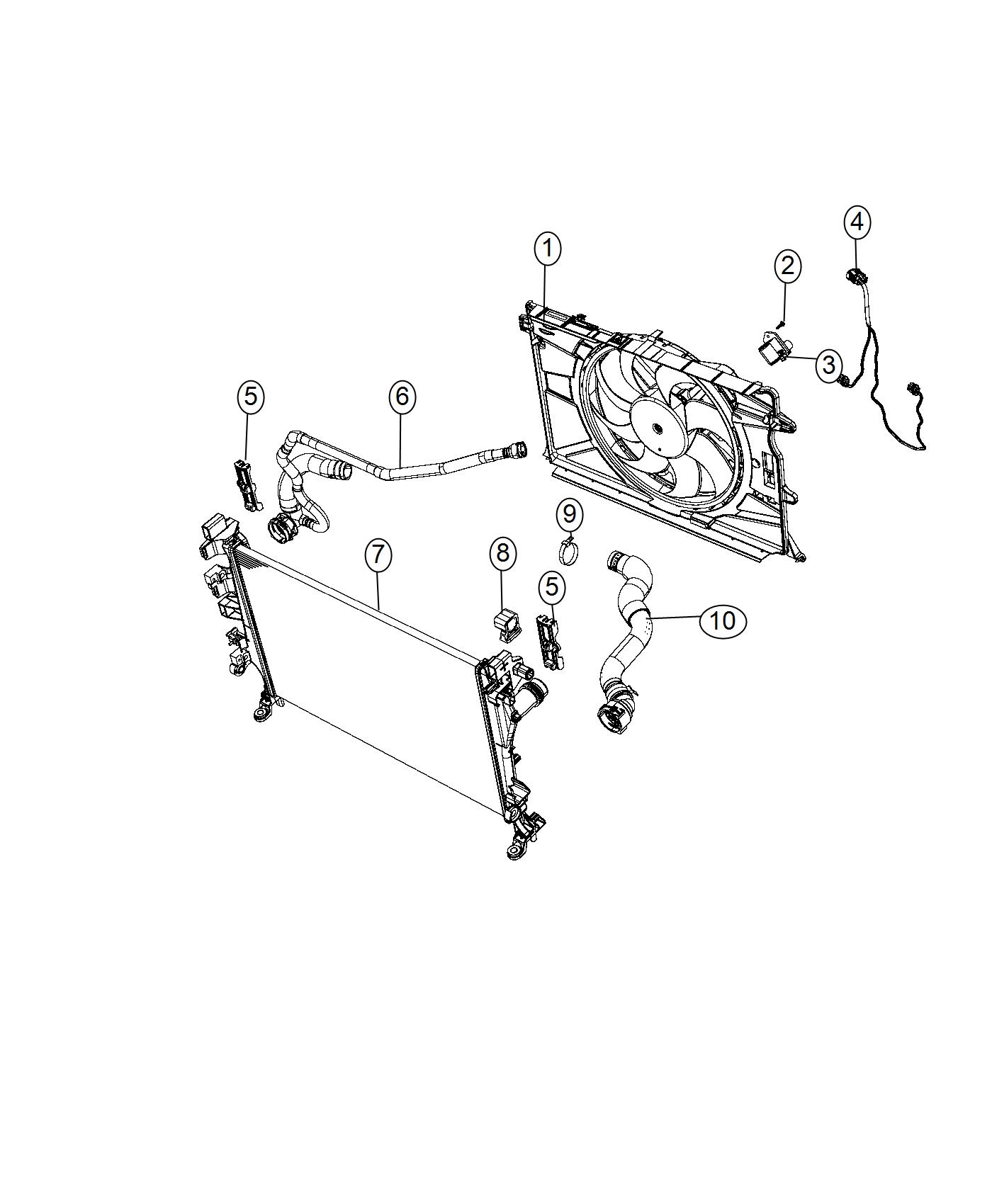 Diagram Radiator And Related Parts. for your Jeep