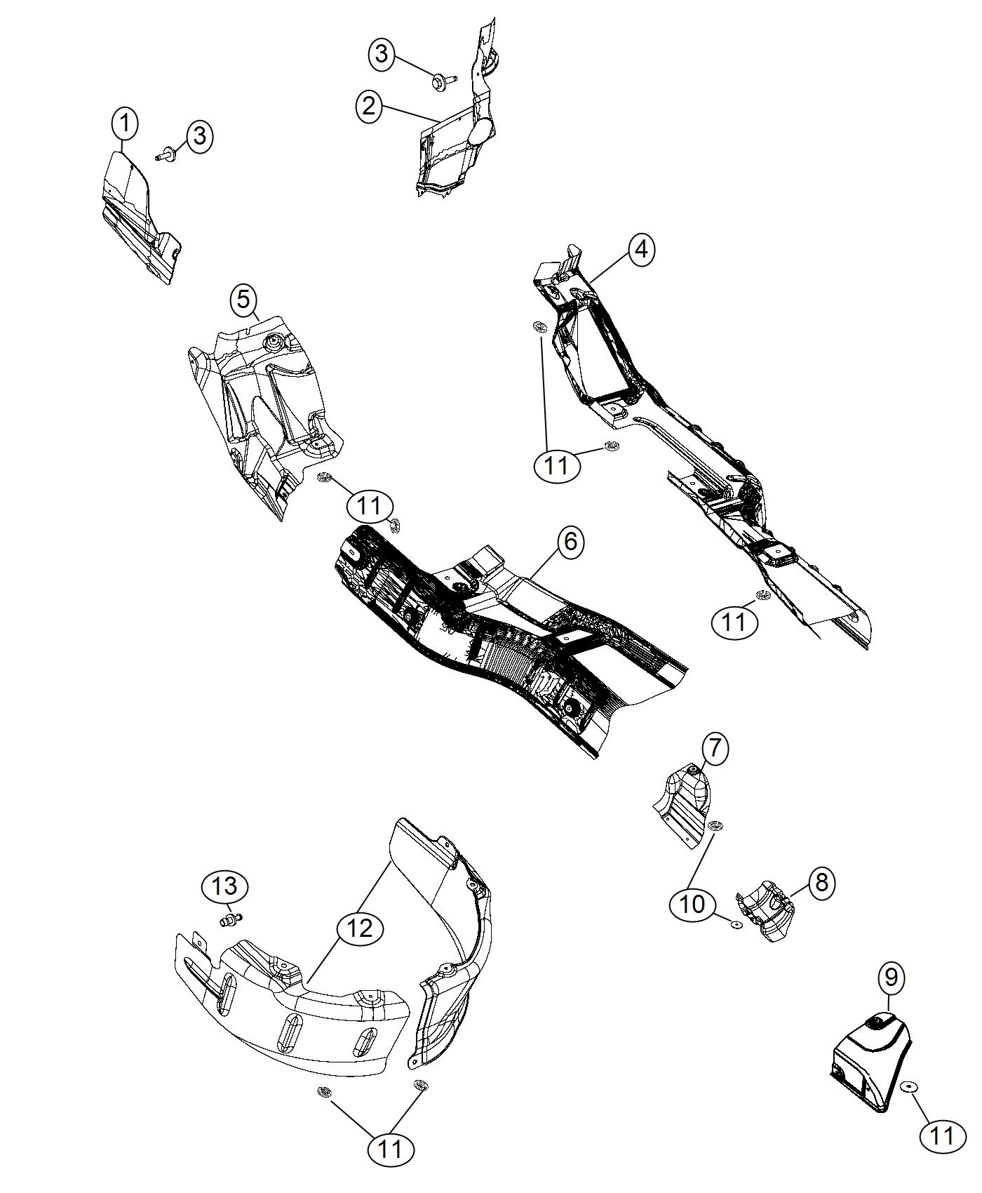 Diagram Exhaust System Heat Shields. for your Dodge