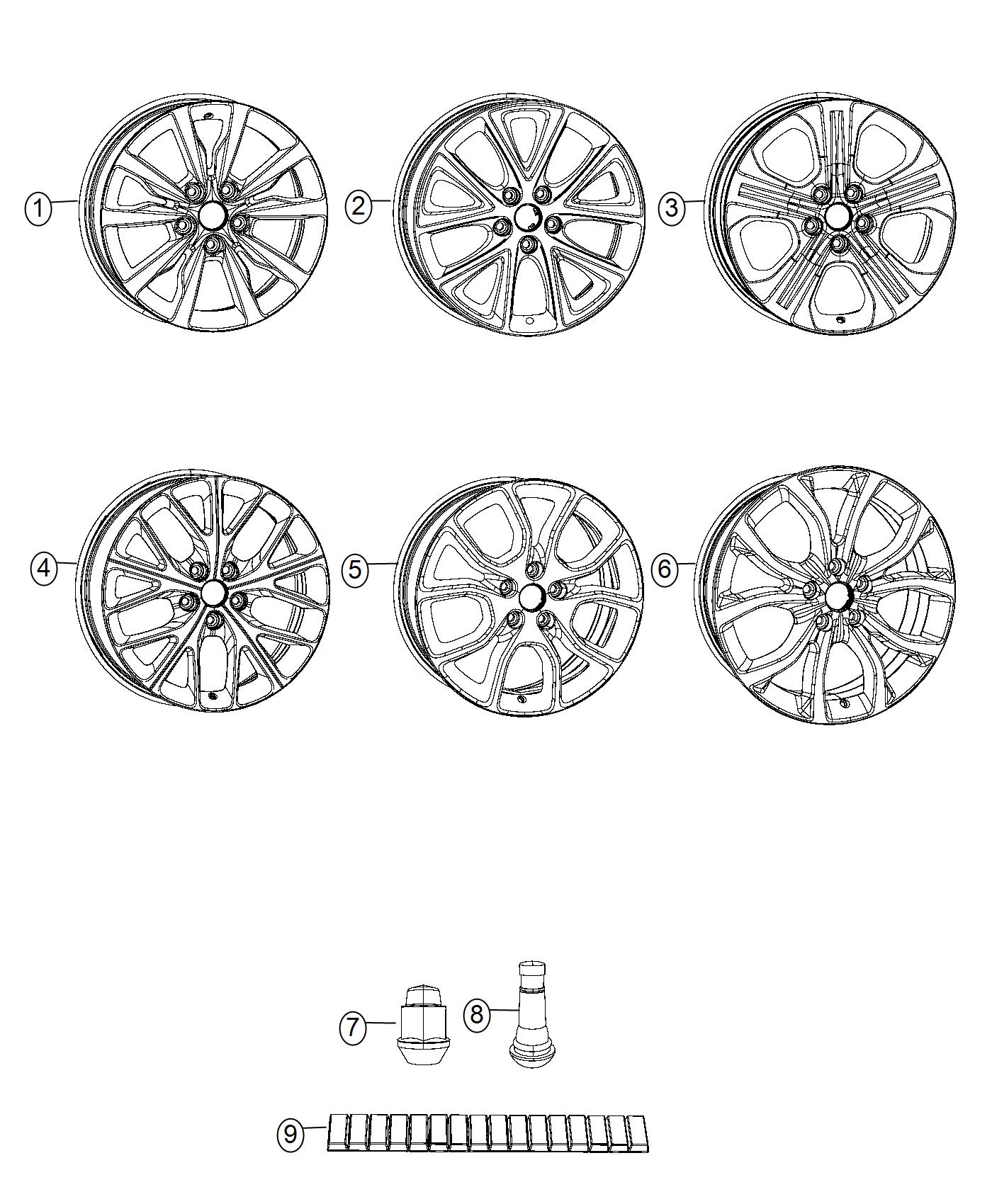 Diagram Wheels and Hardware. for your 2010 Dodge Charger   