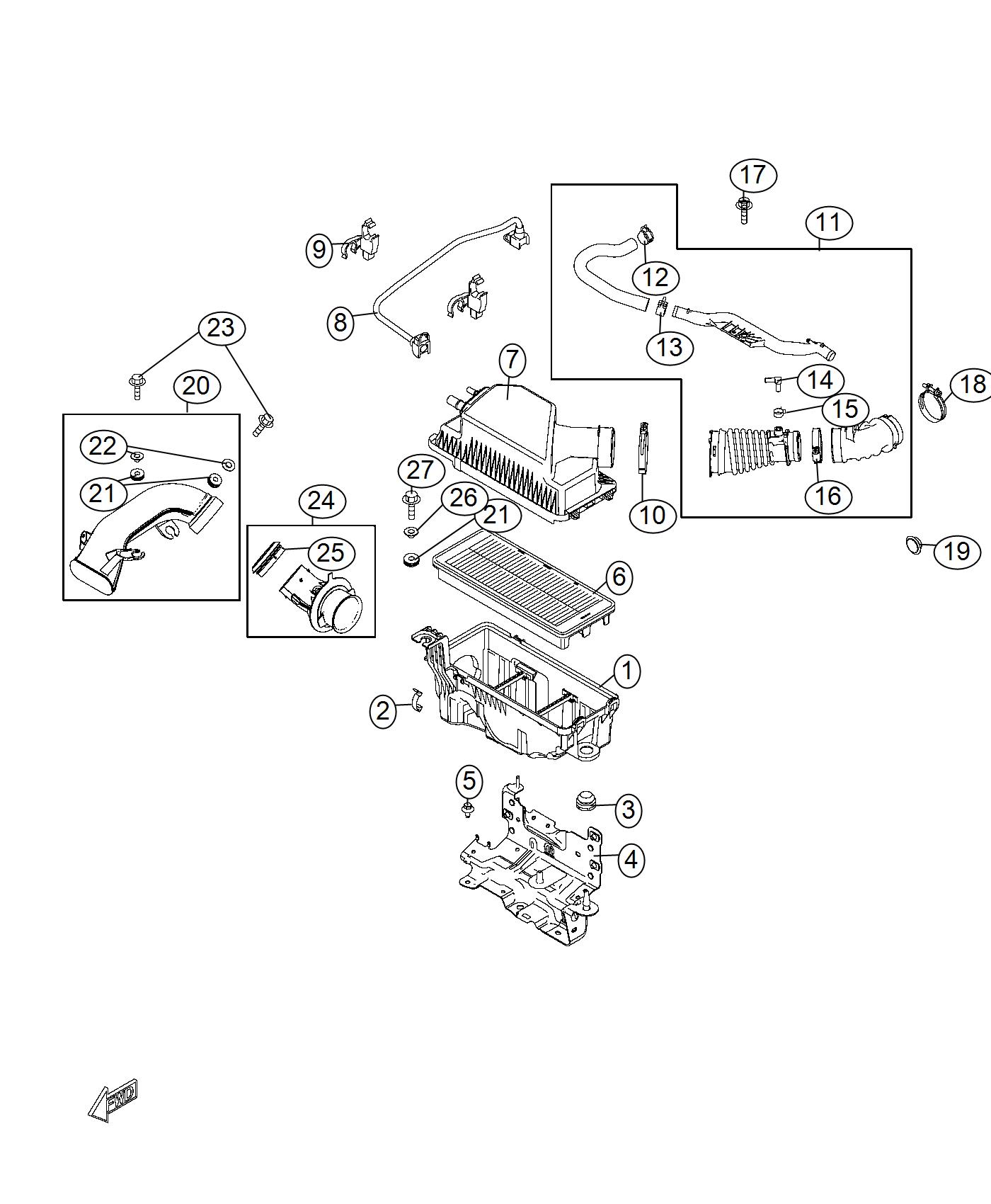 Diagram Air Cleaner. for your 1999 Chrysler 300  M 