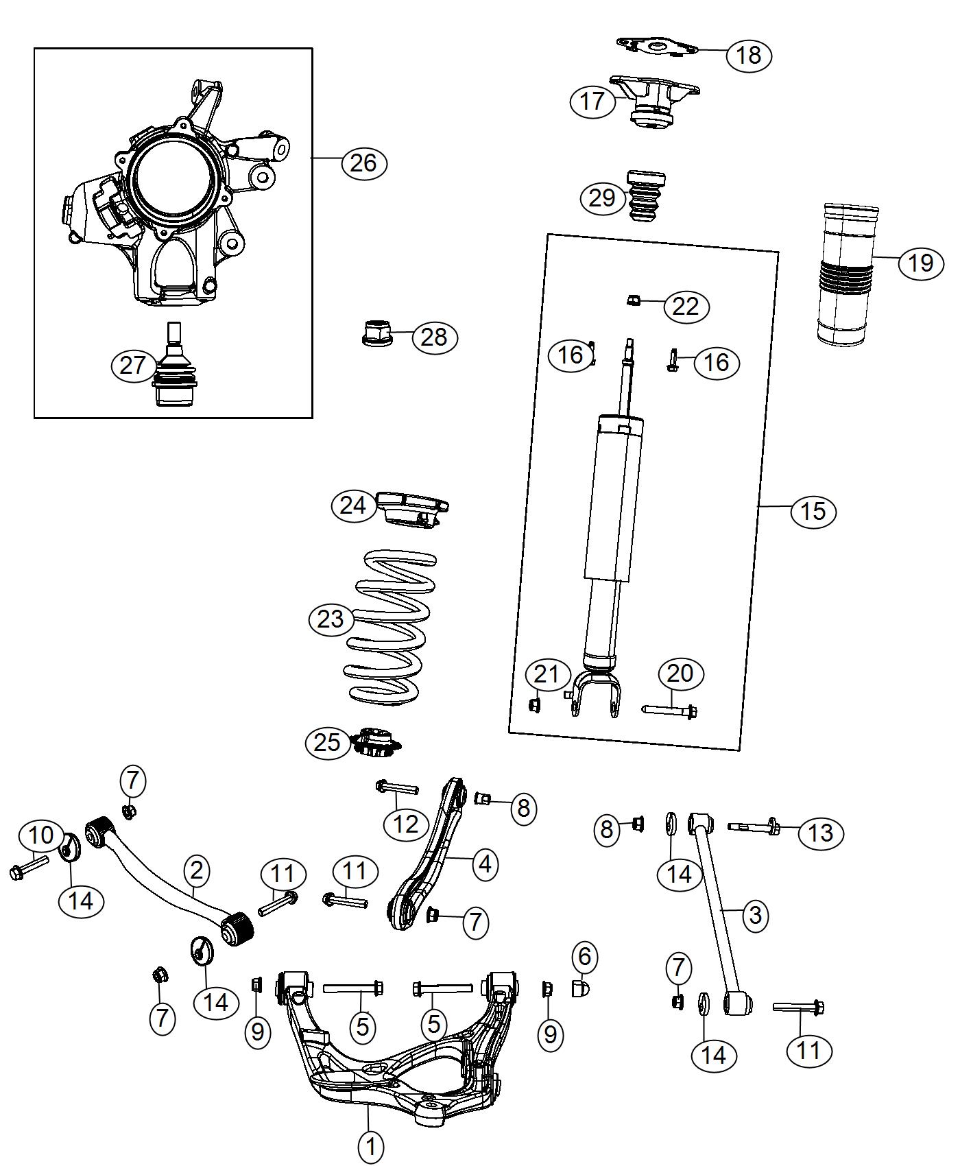 Diagram Suspension, Rear. for your Jeep Grand Cherokee  