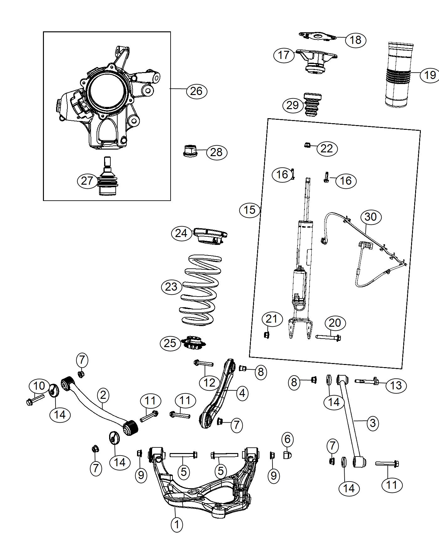 Diagram Suspension, Rear [High Perform Suspension]. for your 2012 Dodge Challenger   