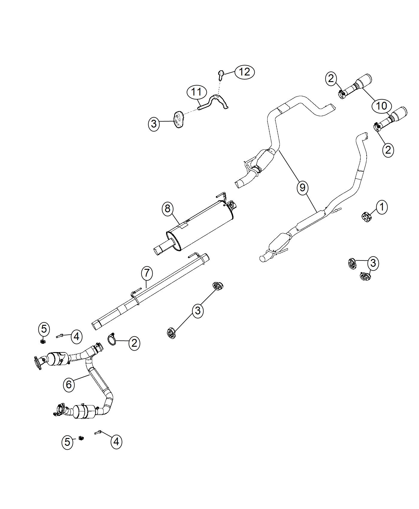 Diagram Exhaust System Dual 5.7L [5.7L V8 HEMI MDS VVT Engine]. for your 2001 Chrysler 300  M 