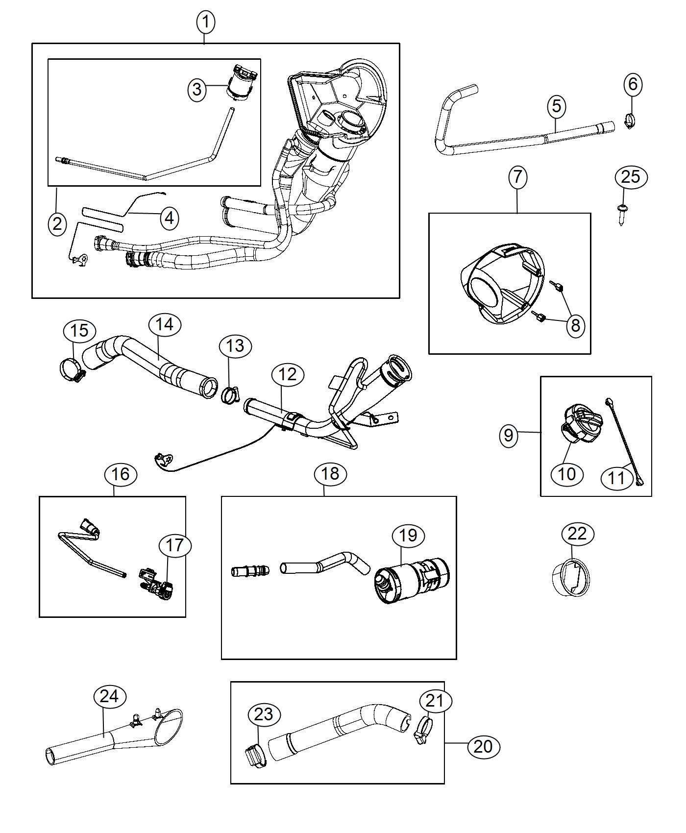 Diagram Fuel Tank Filler Tube. for your 1999 Chrysler 300  M 