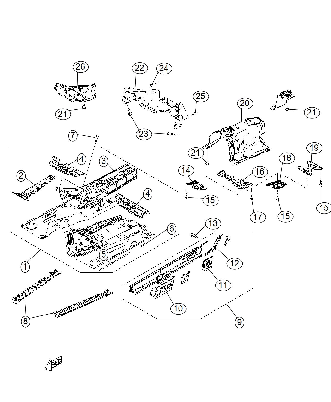 Front Floor Pan. Diagram