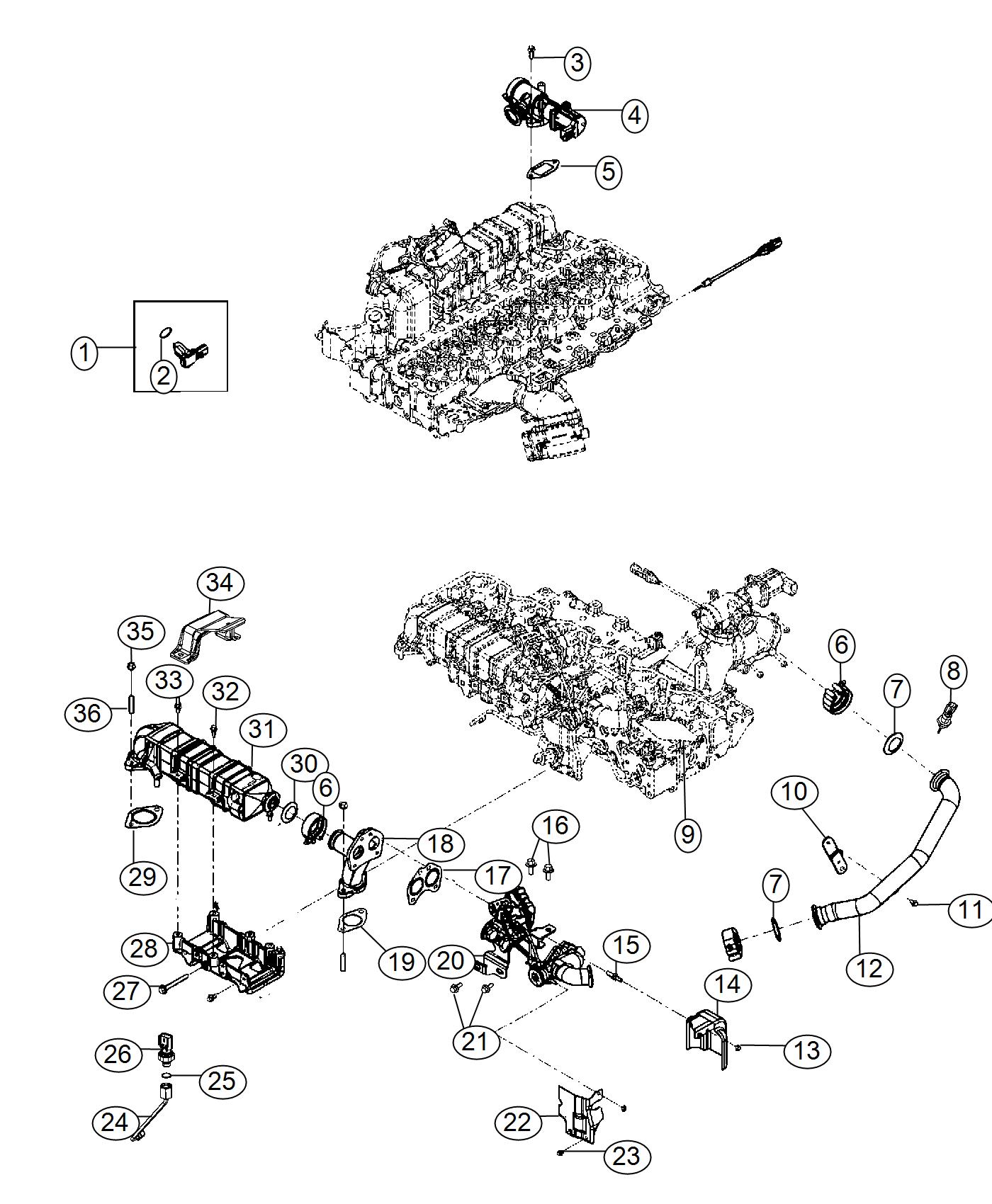 Diagram EGR System, 6.7L [6.7L I6 Cummins Turbo Diesel Engine]. for your Chrysler 300  M