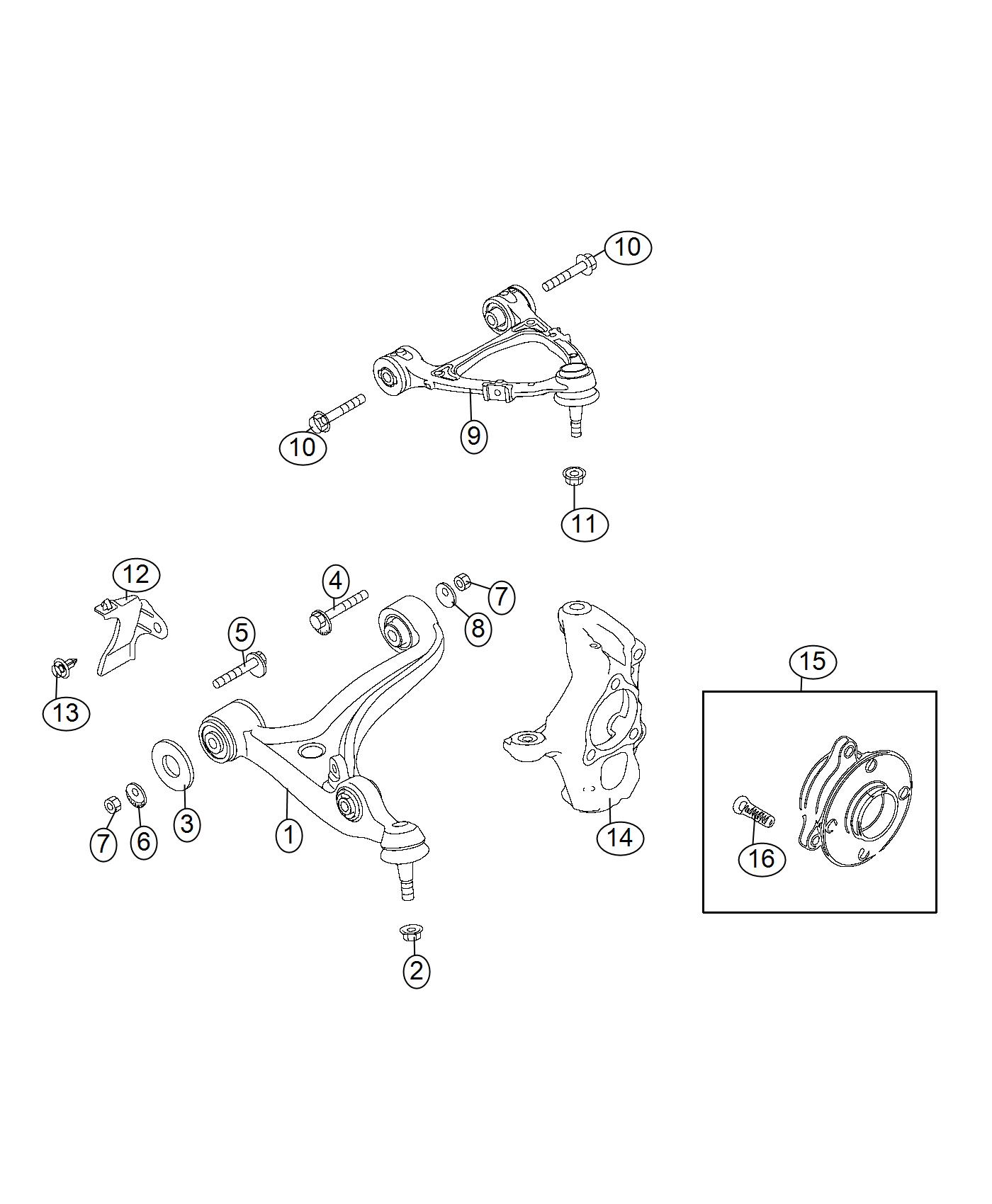 Front Suspension, Control Arms. Diagram