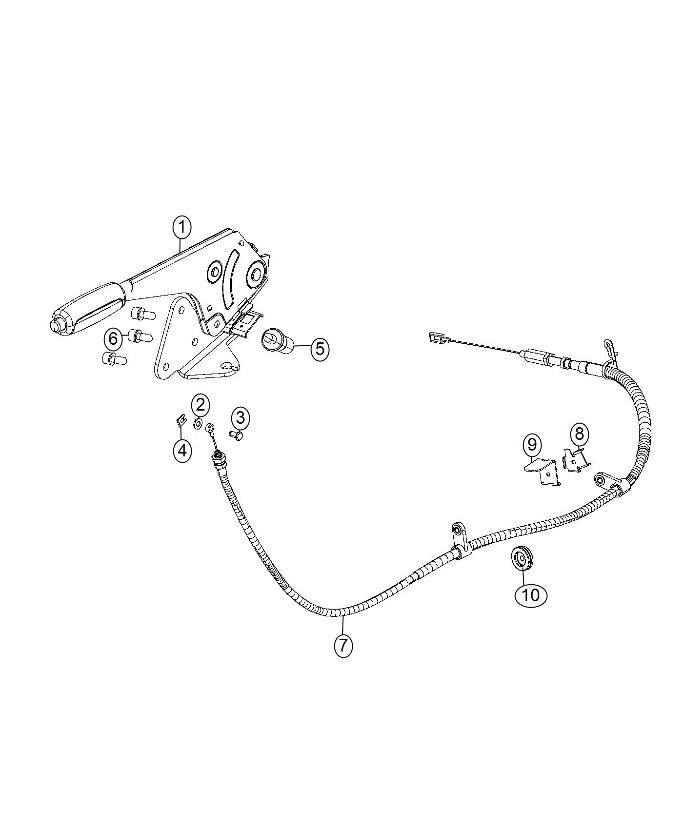 Park Brake Lever and Cables. Diagram