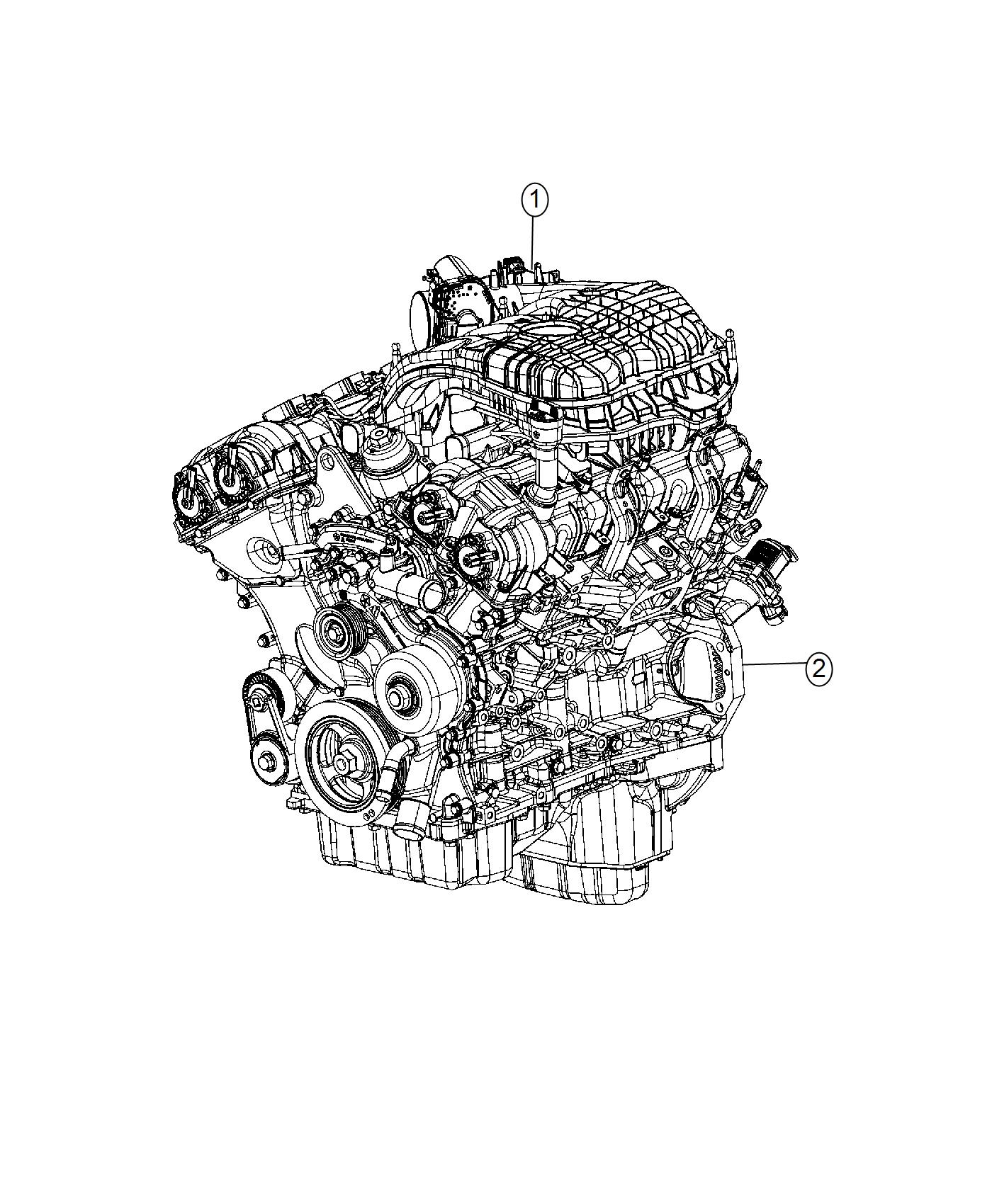 Engine Assembly And Service Long Block 3.6L. Diagram