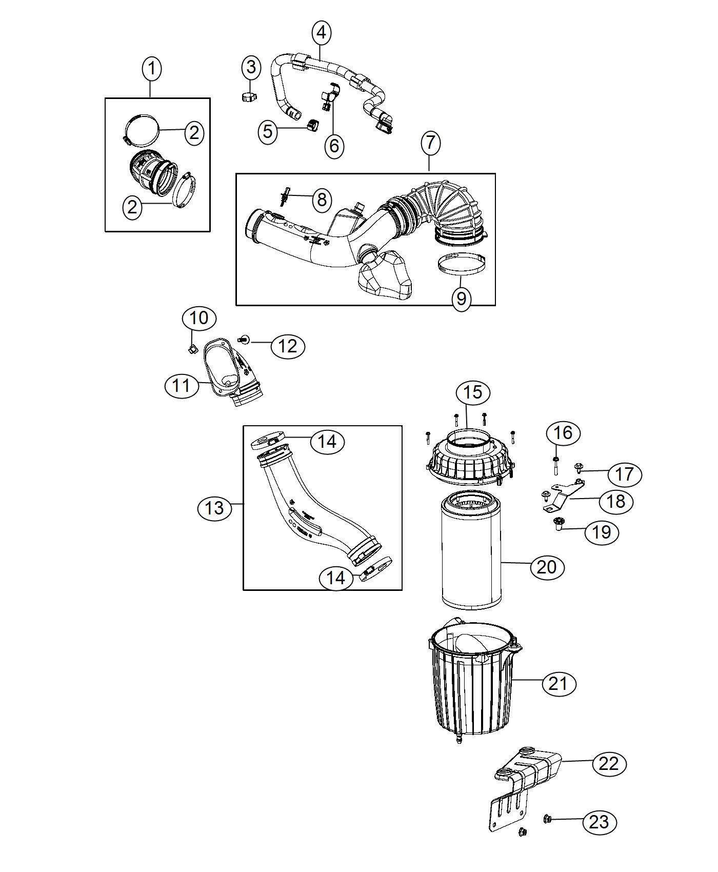 Diagram Air Cleaner, 3.6L [3.6L V6 24V VVT Engine]. for your Ram ProMaster  