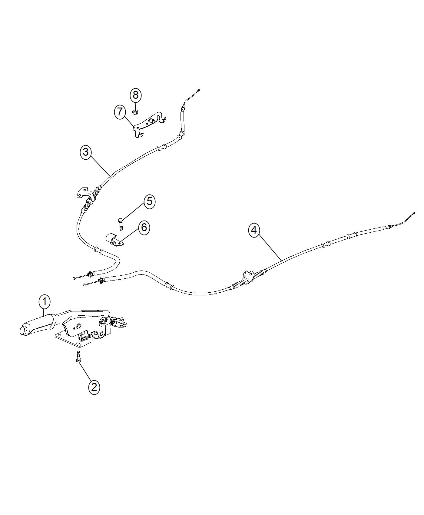 Park Brake Lever and Cables. Diagram