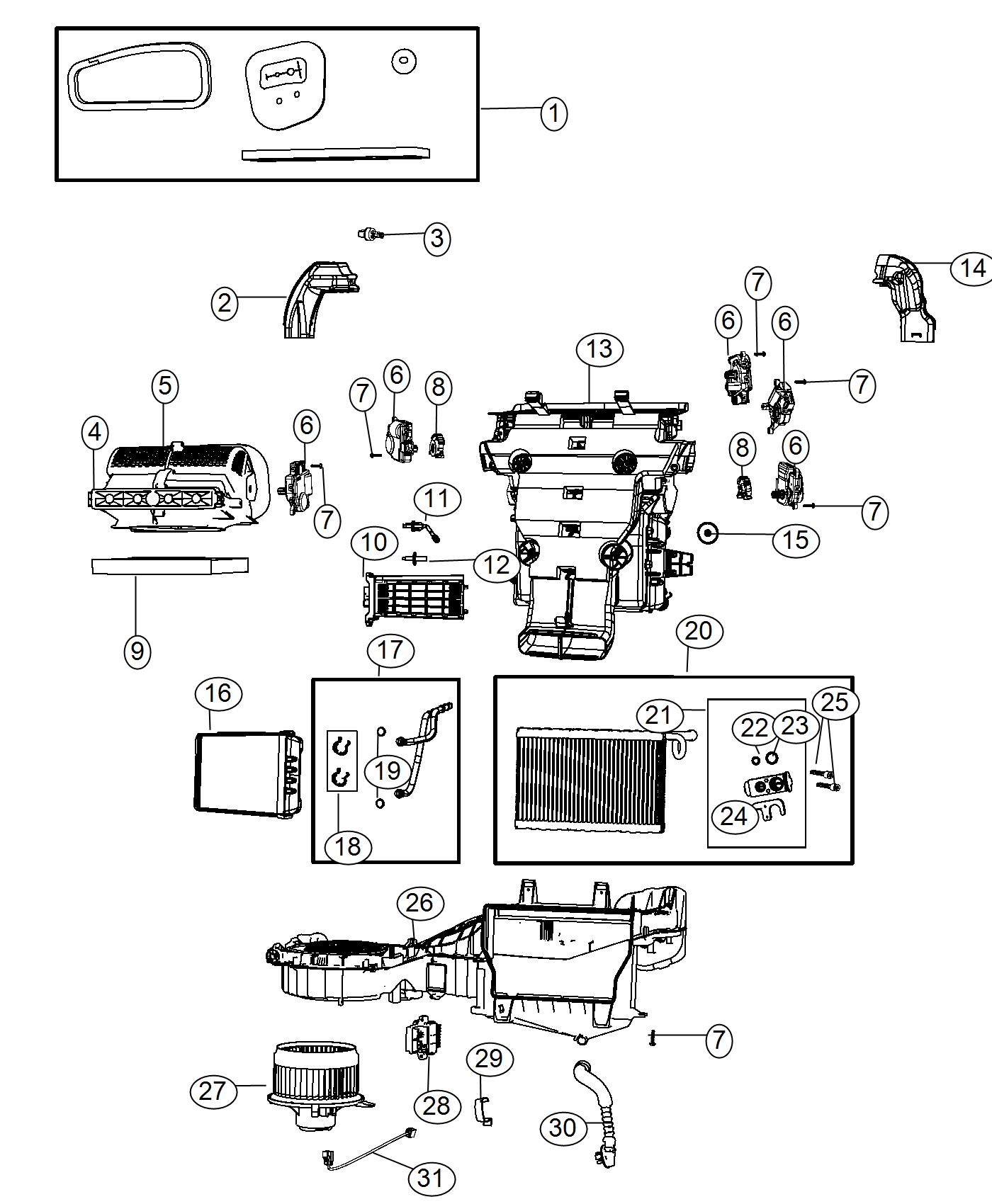 Diagram A/C And Heater Unit. for your Jeep