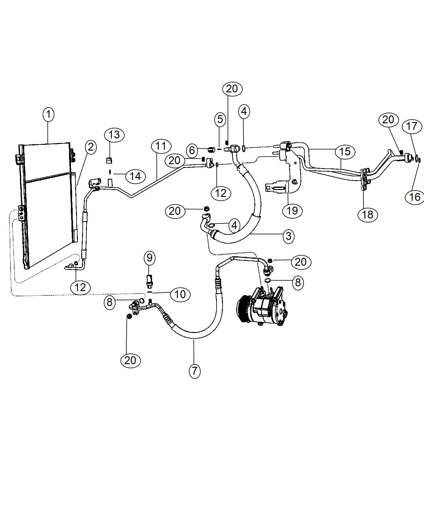 Diagram A/C Plumbing. for your 2000 Chrysler 300  M 