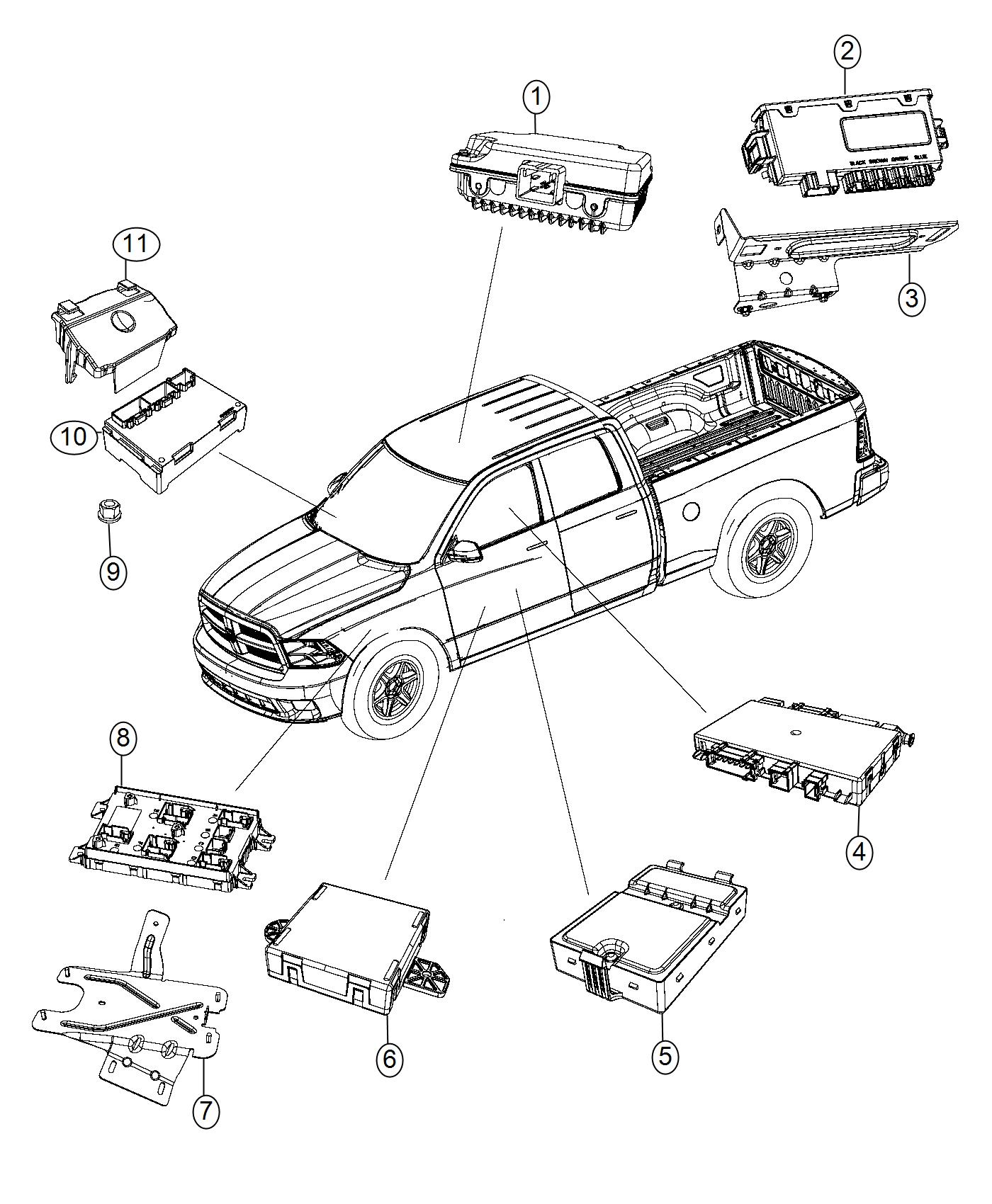 Diagram Modules, Body. for your 2022 Ram 1500   