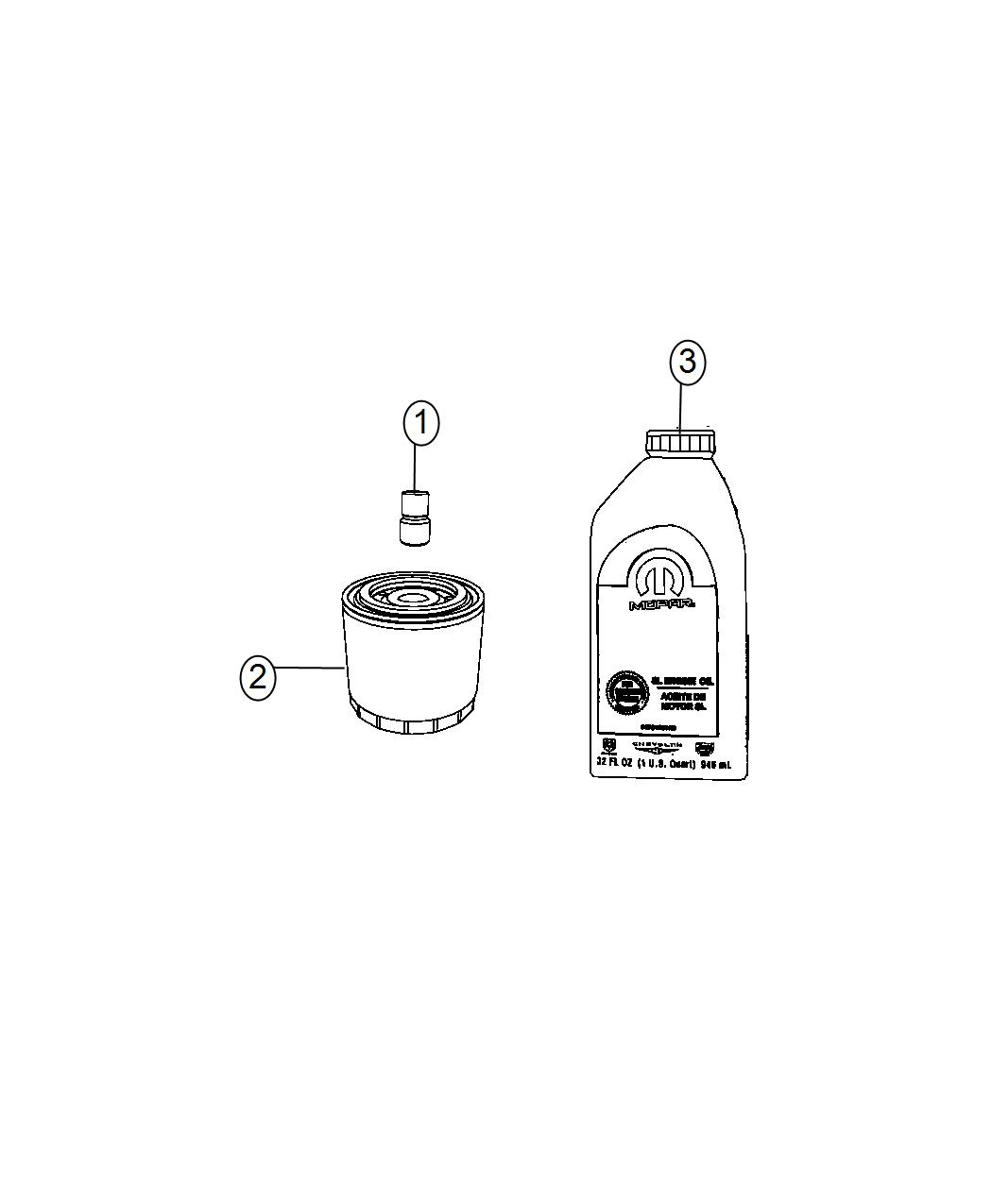 Engine Oil, Engine Oil Filter And Adapter 6.7L Diesel. Diagram