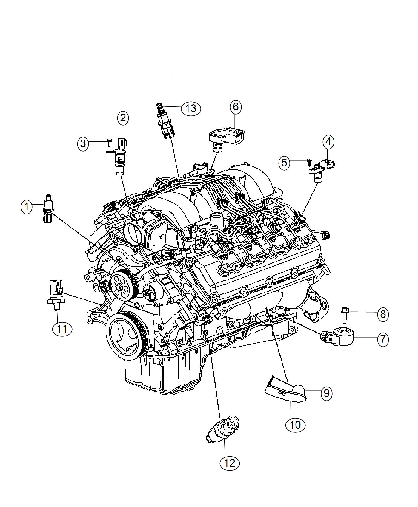 Diagram Sensors, Engine. for your Dodge Durango  