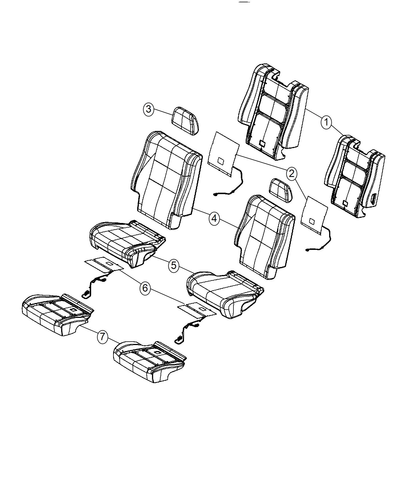 Diagram Rear Seat - Quad - Trim Code [VL]. for your Dodge Durango  