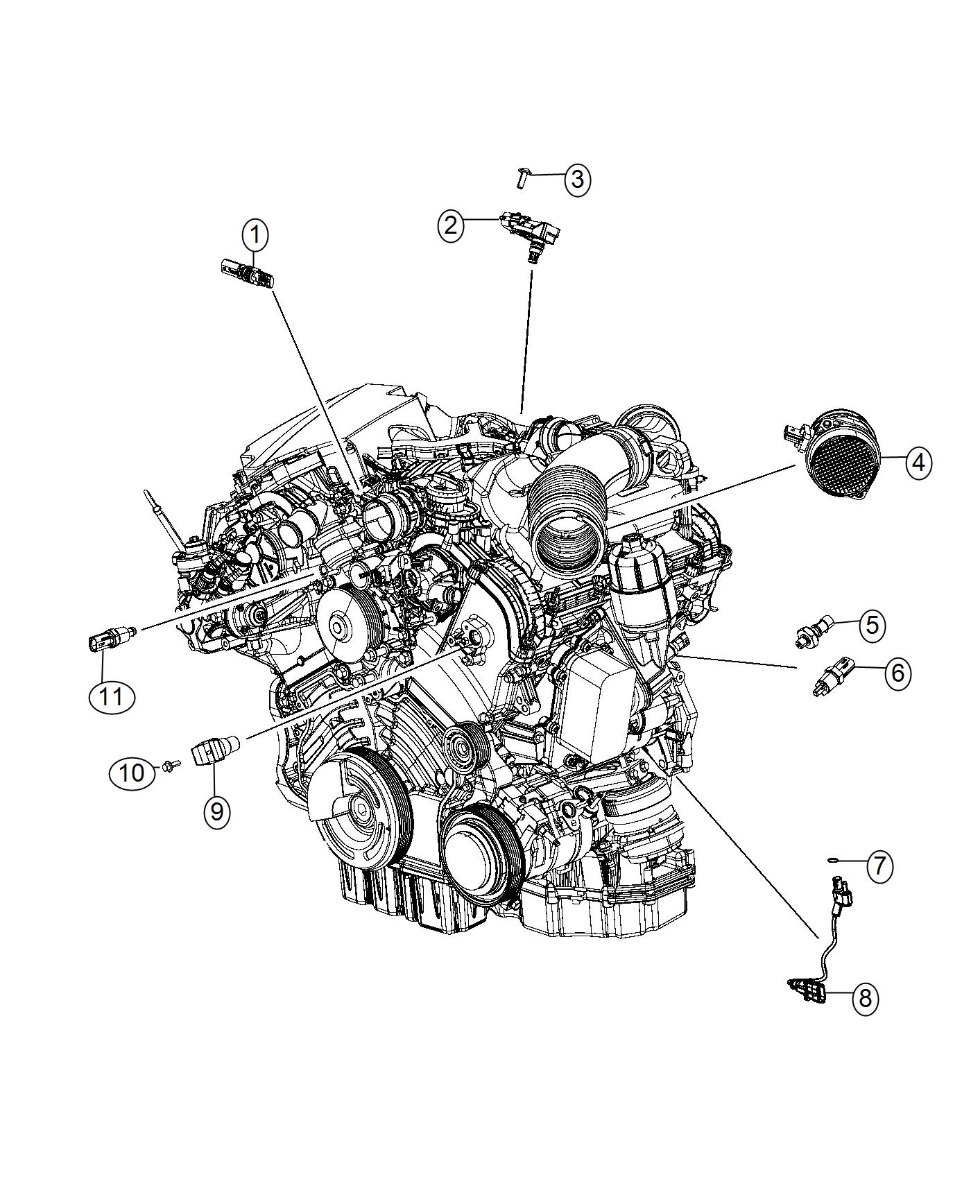 Diagram Sensors, Engine. for your 2024 Jeep Compass  High Altitude 