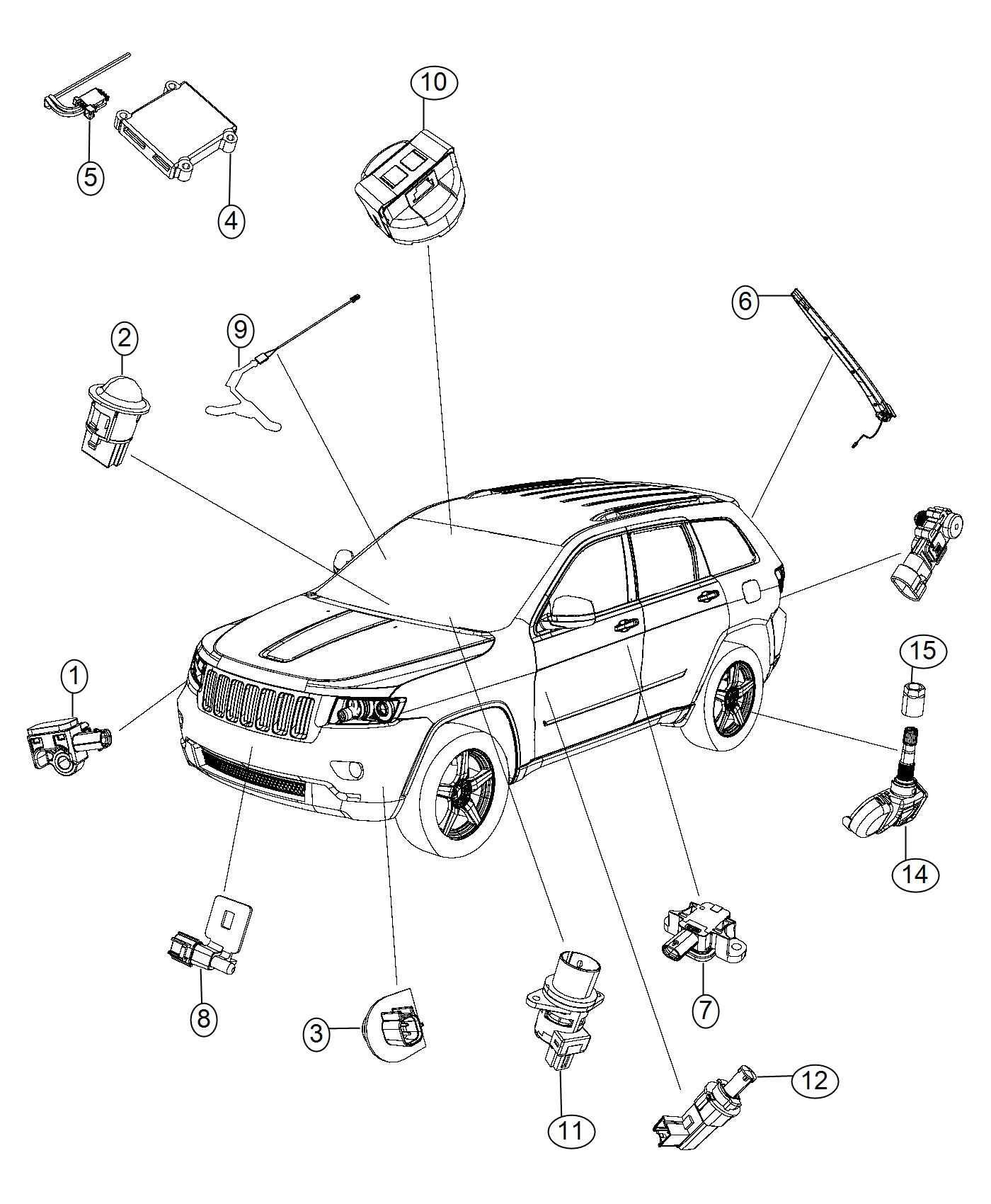 Diagram Sensors, Body. for your Jeep