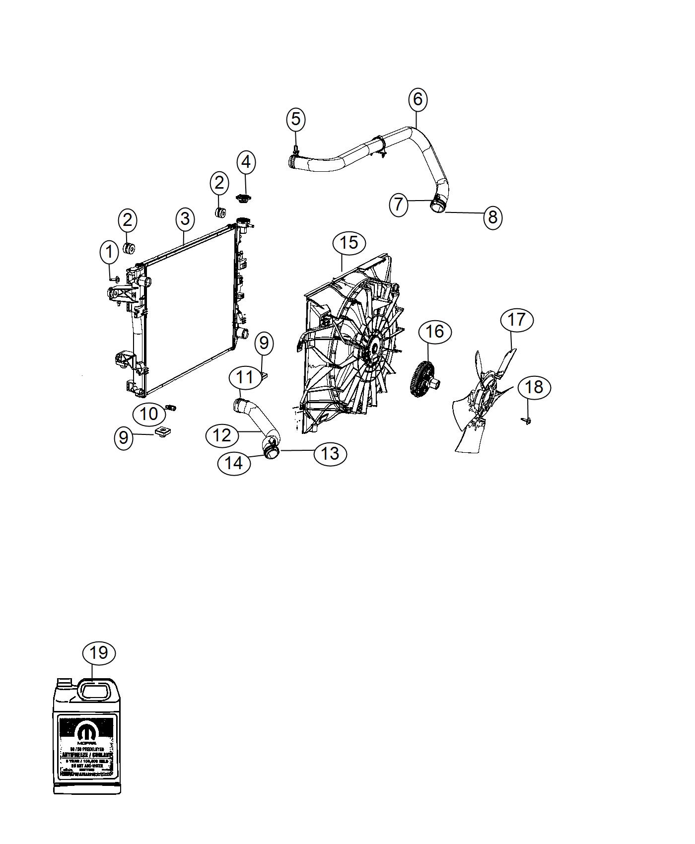 Diagram Radiator and Related Parts. for your Chrysler 300  M