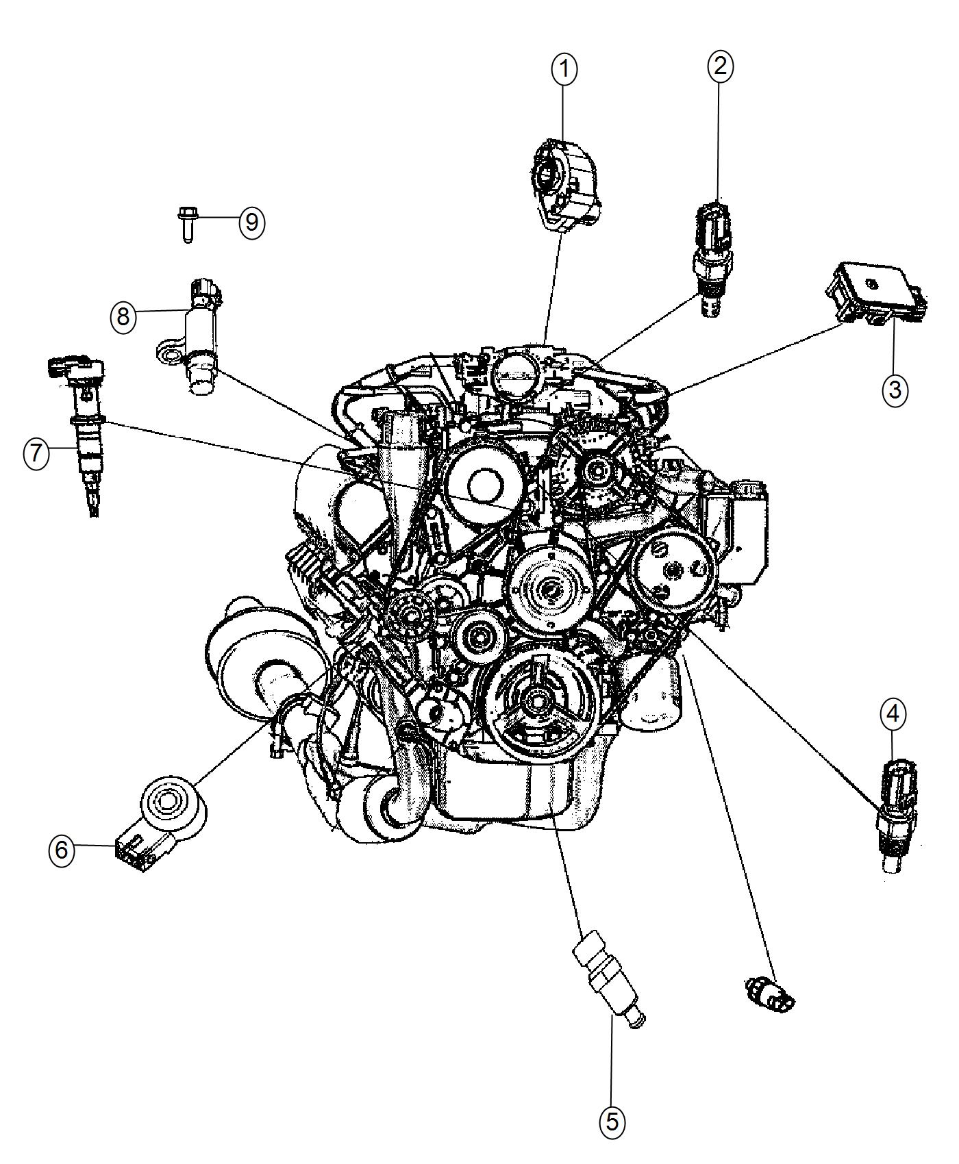 Diagram Sensors, Engine. for your Ram 1500  