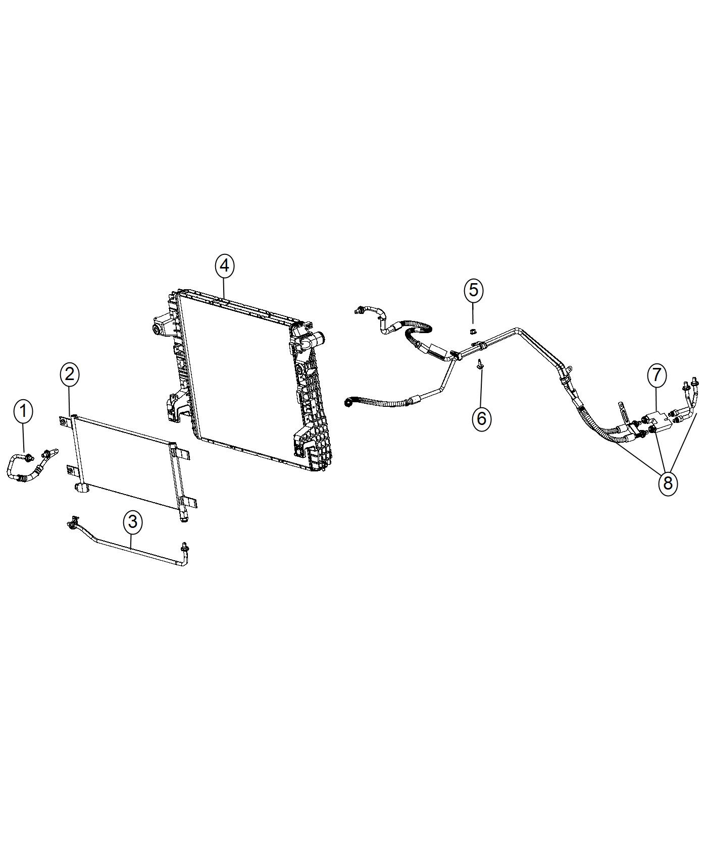 Diagram Transmission Cooler and Lines. for your 2017 Ram 5500   