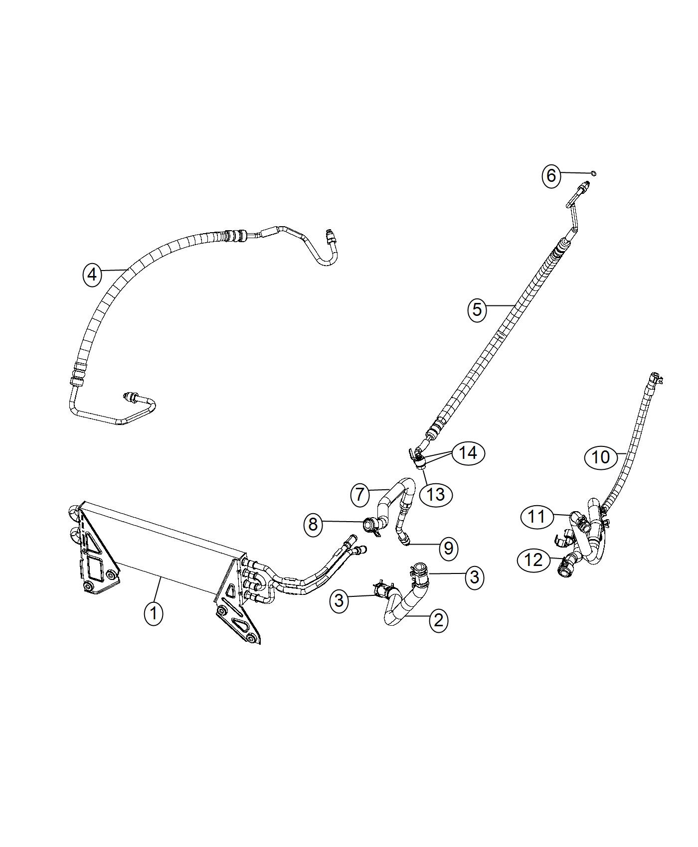 Diagram Power Steering Hoses 6.7L [6.7L I6 Cummins Turbo Diesel Engine]. for your Ram 5500  