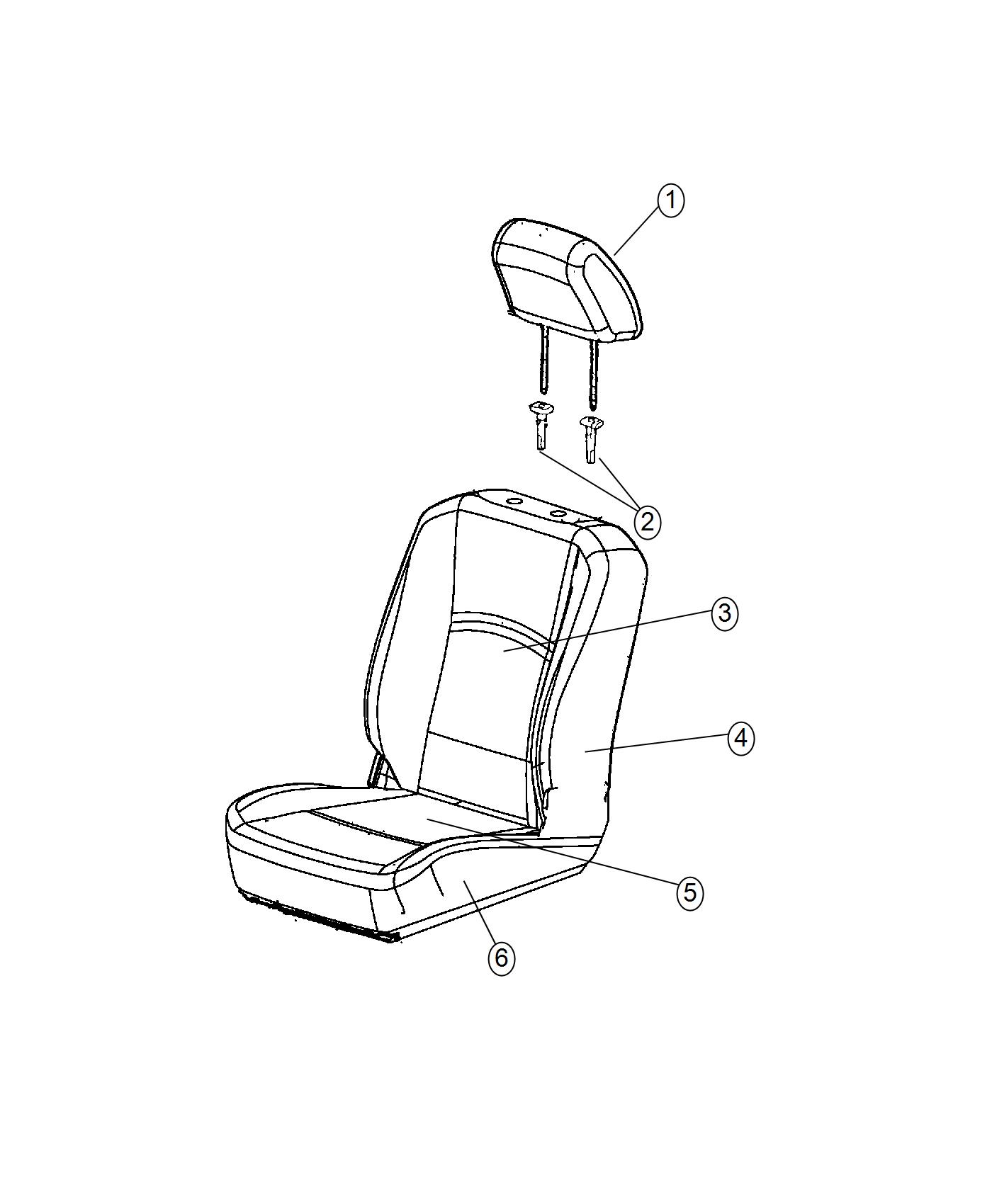 Diagram Front Seat - Bucket. for your Ram