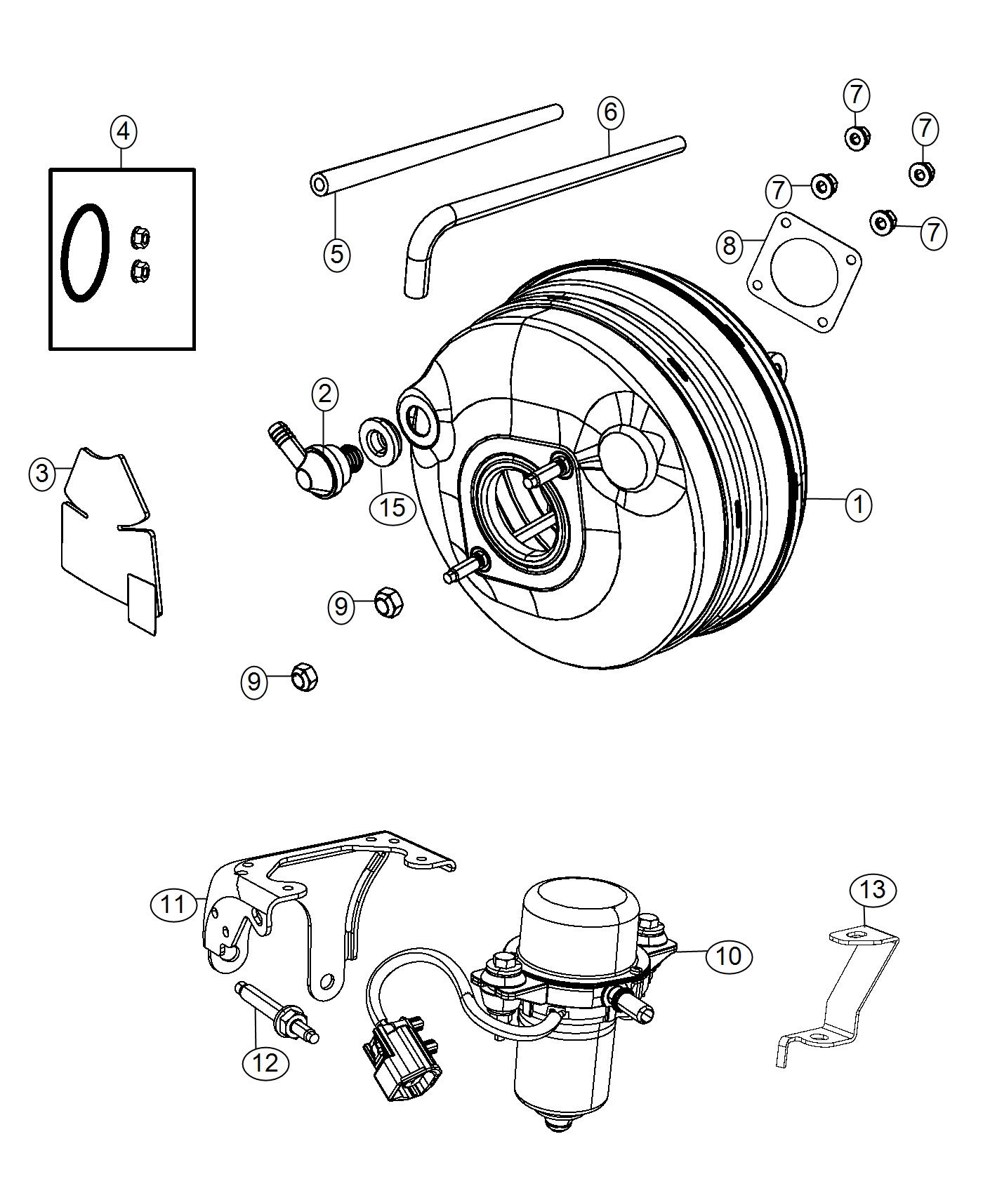 Diagram Booster and Pump, Vacuum Power Brake. for your 2017 Dodge Grand Caravan   