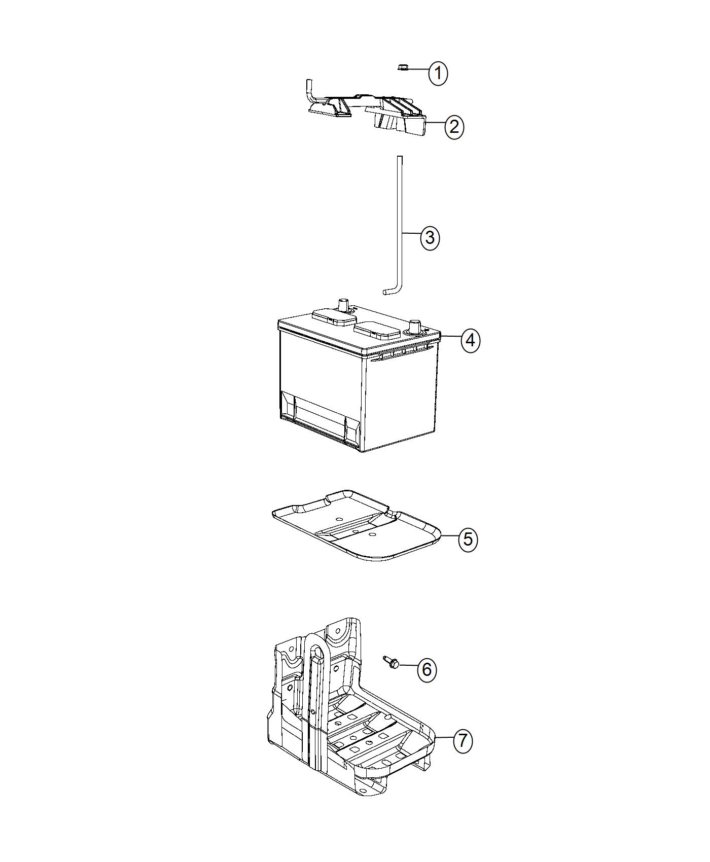 Diagram Battery Tray And Support. for your Dodge Journey  