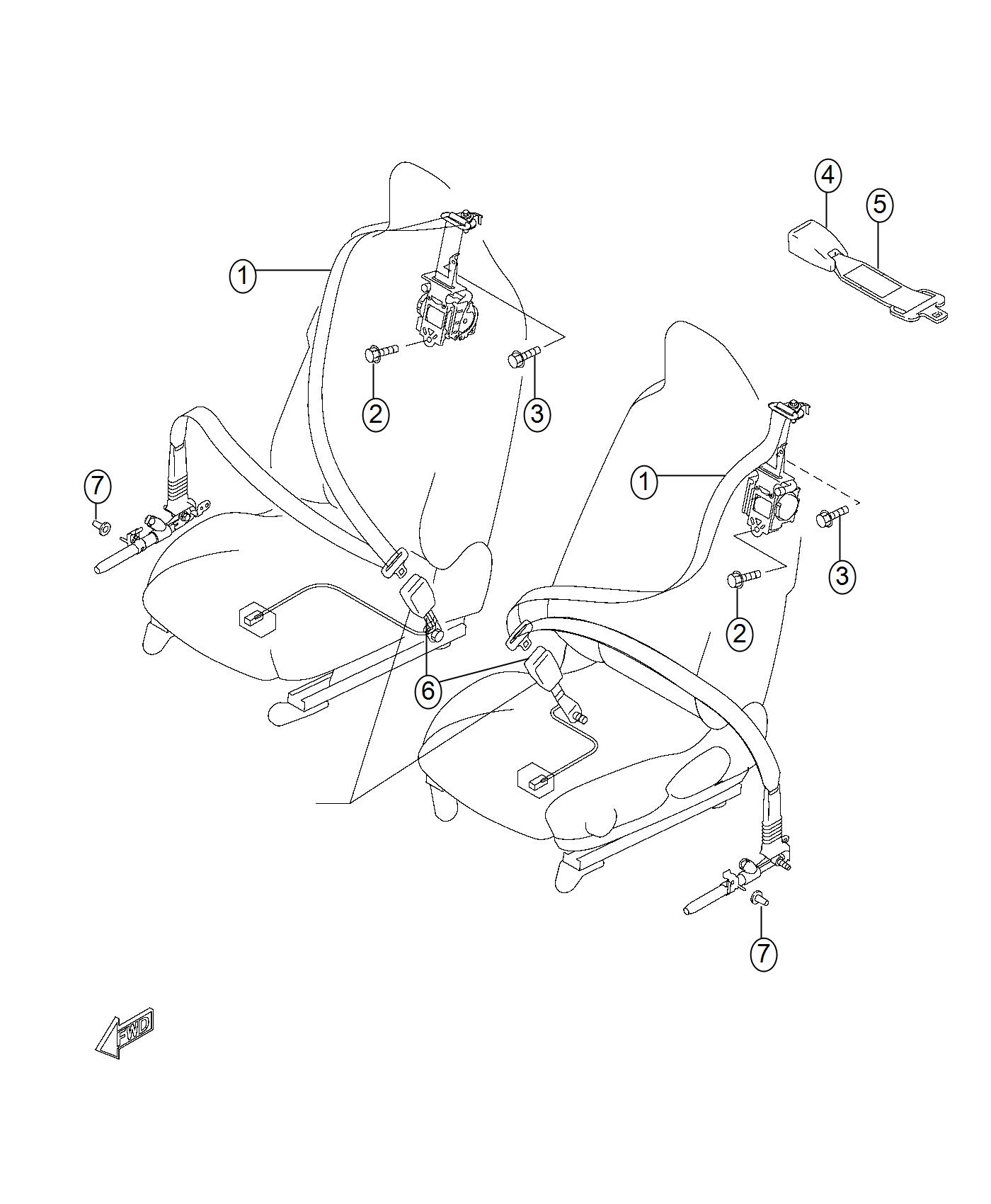 Diagram Seat Belts. for your Fiat SPIDER  