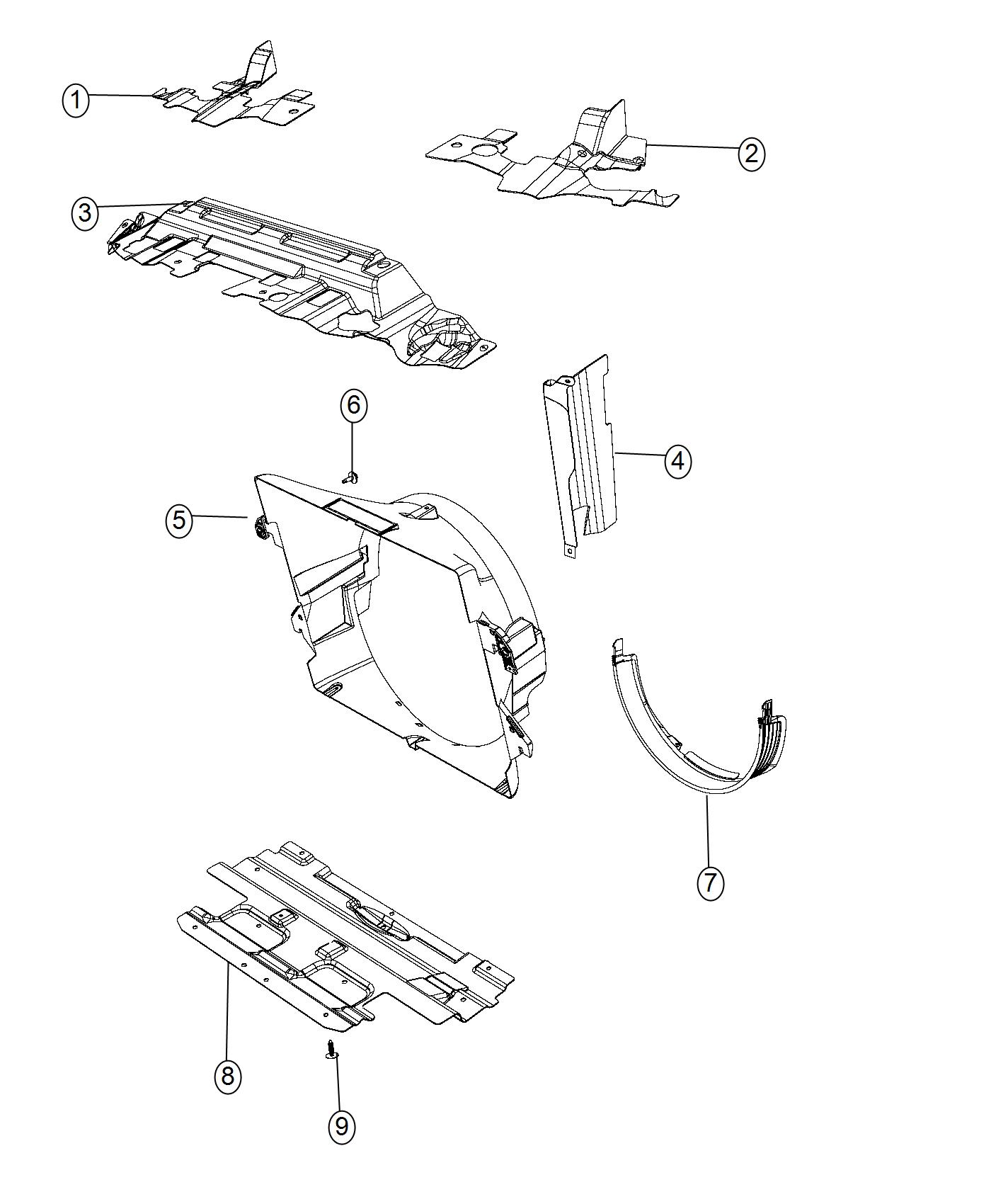 Radiator Seals, Shields, Baffles, and Shrouds. Diagram