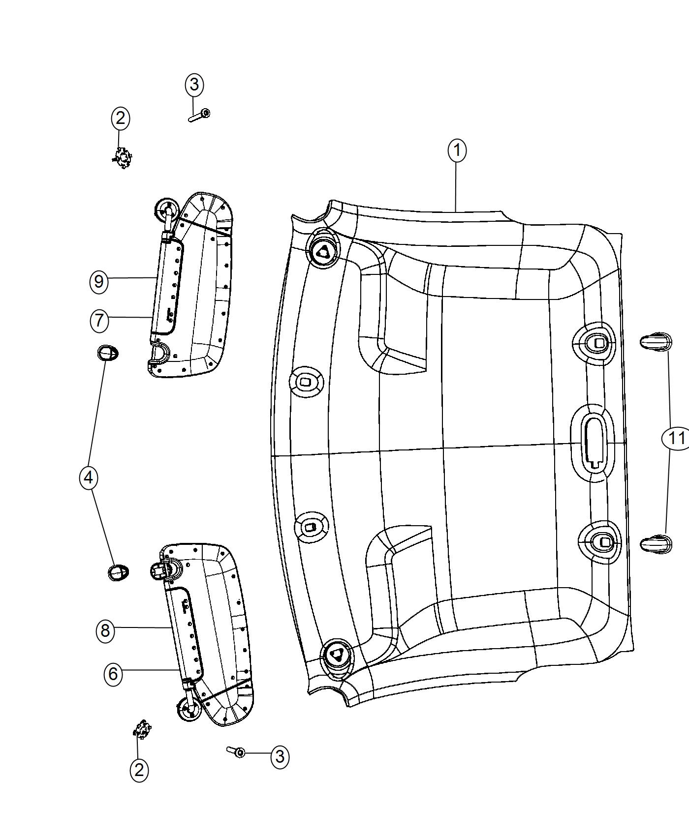 Headliners and Visors. Diagram