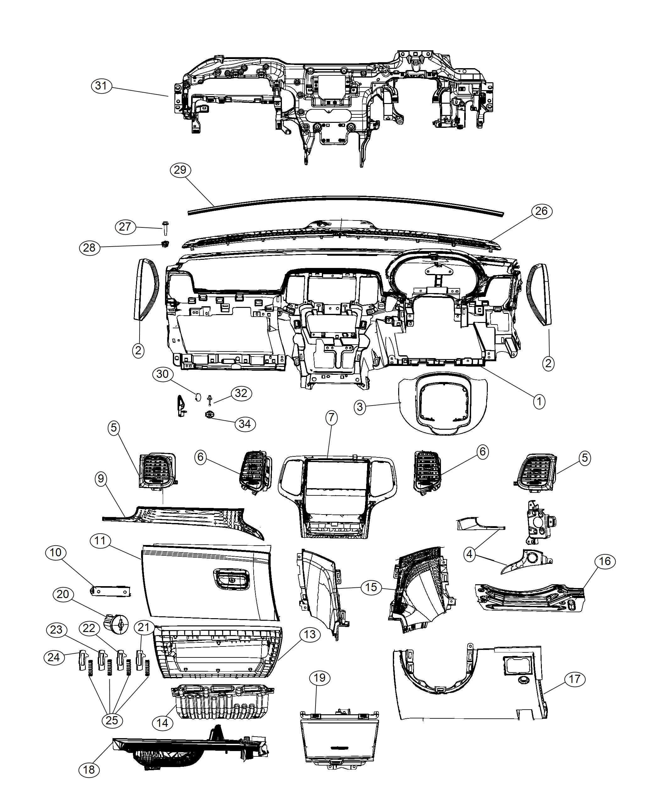 Diagram Instrument Panel - RHD. for your 2000 Chrysler 300  M 