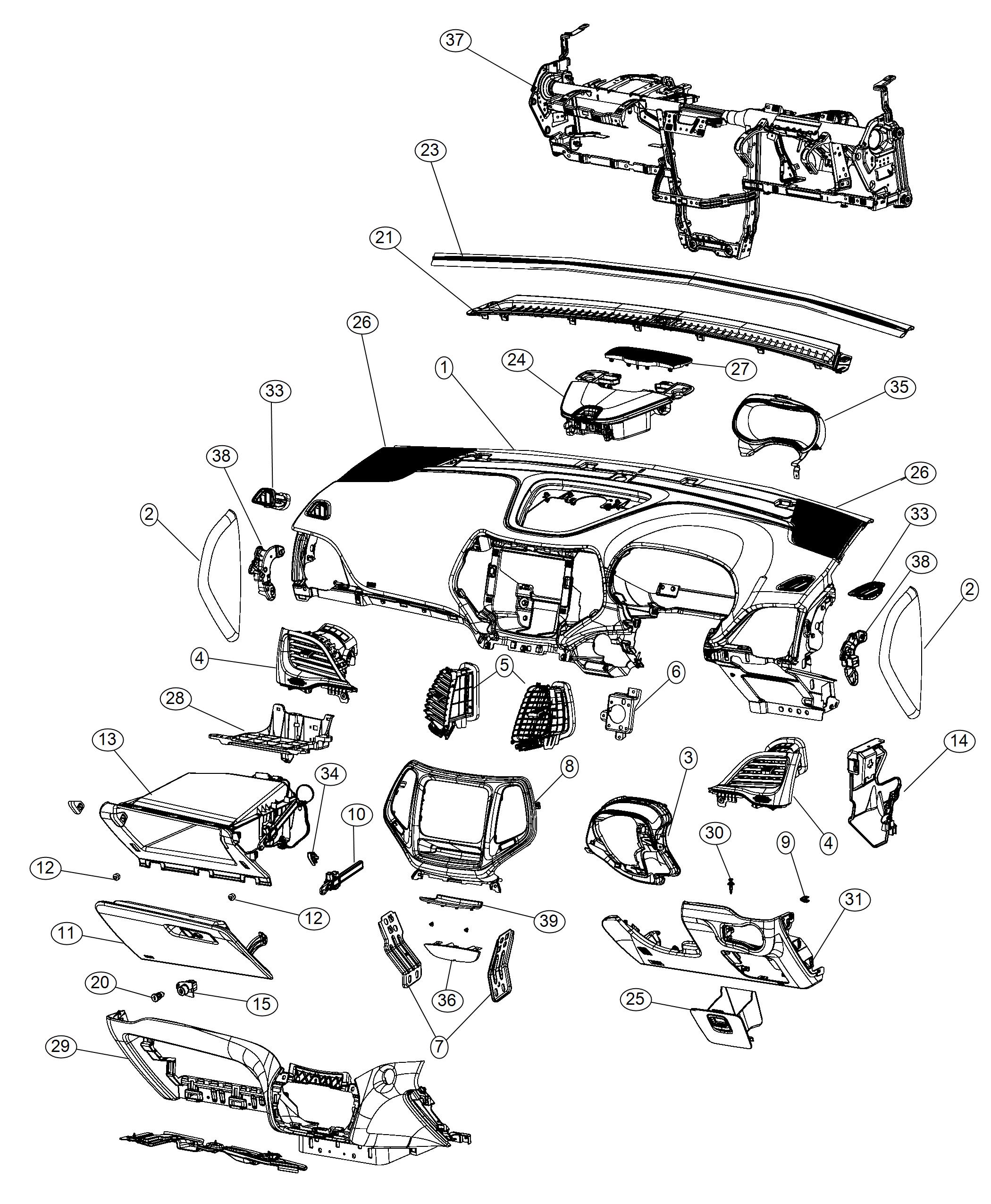 Diagram Instrument Panel. for your Jeep Cherokee  