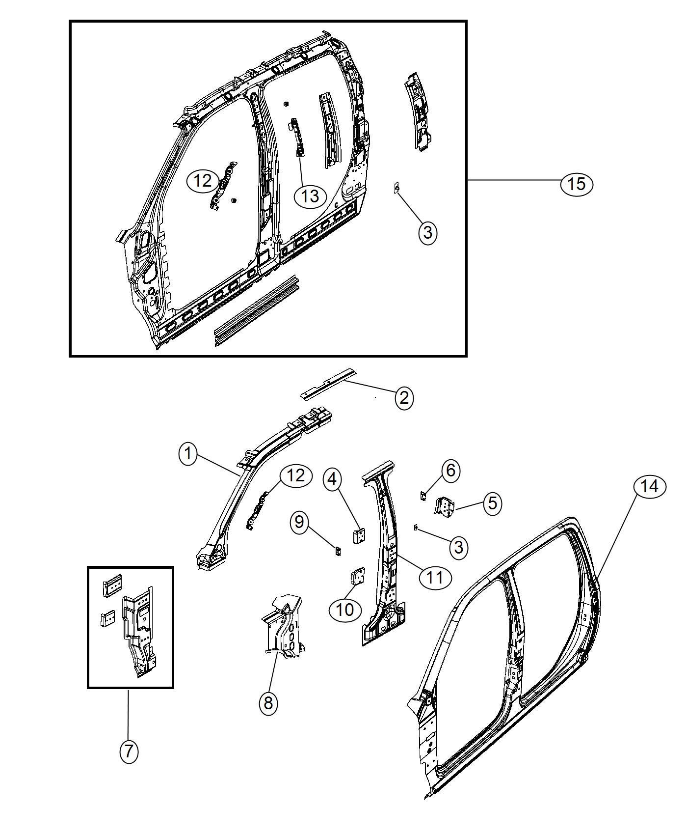 Front Aperture Panel - Crew Cab. Diagram